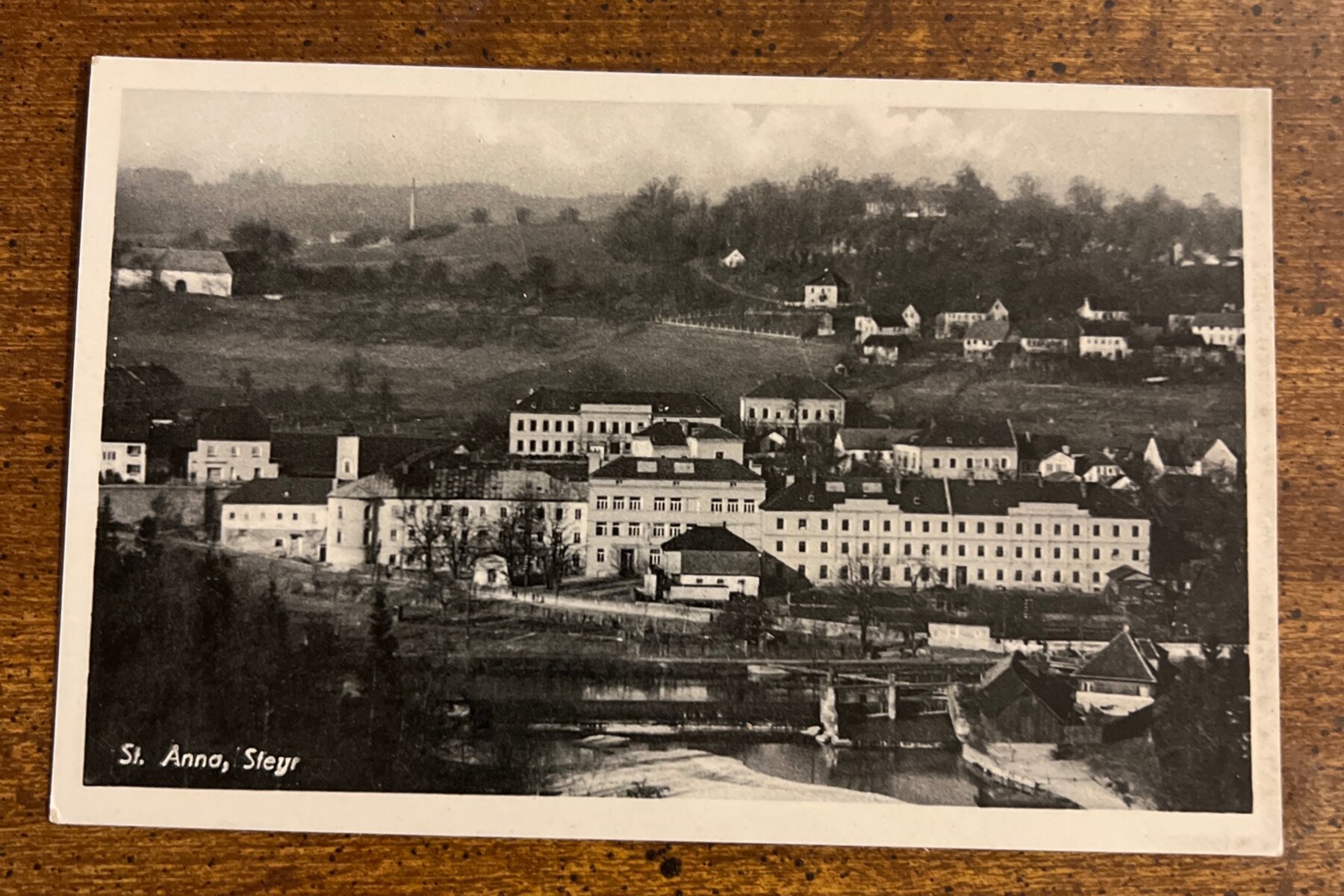 RPPC St Anna Steyr Austria Hospital Panorama Postcard 1952