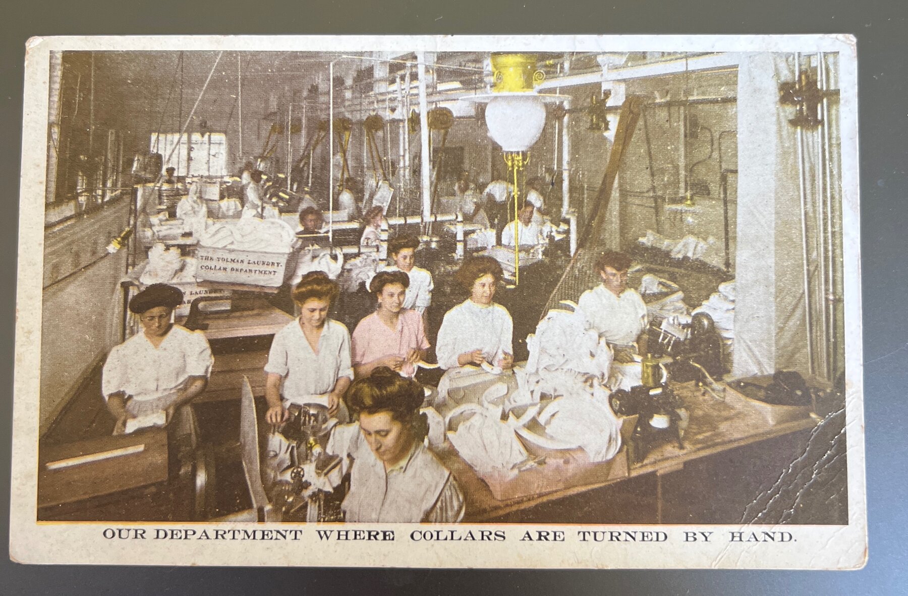 Tolman Laundry Collar Department Women Workers Industrial Postcard 1910