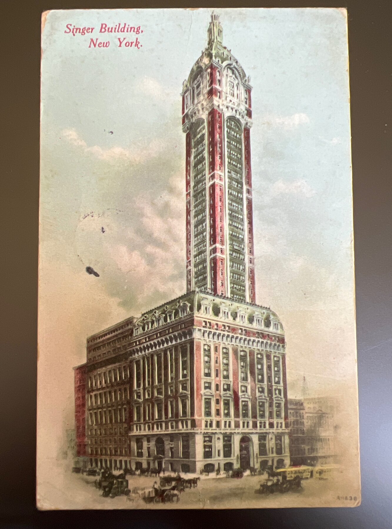 Singer Building New York City Skyscraper Demolished Landmark Postcard 1912