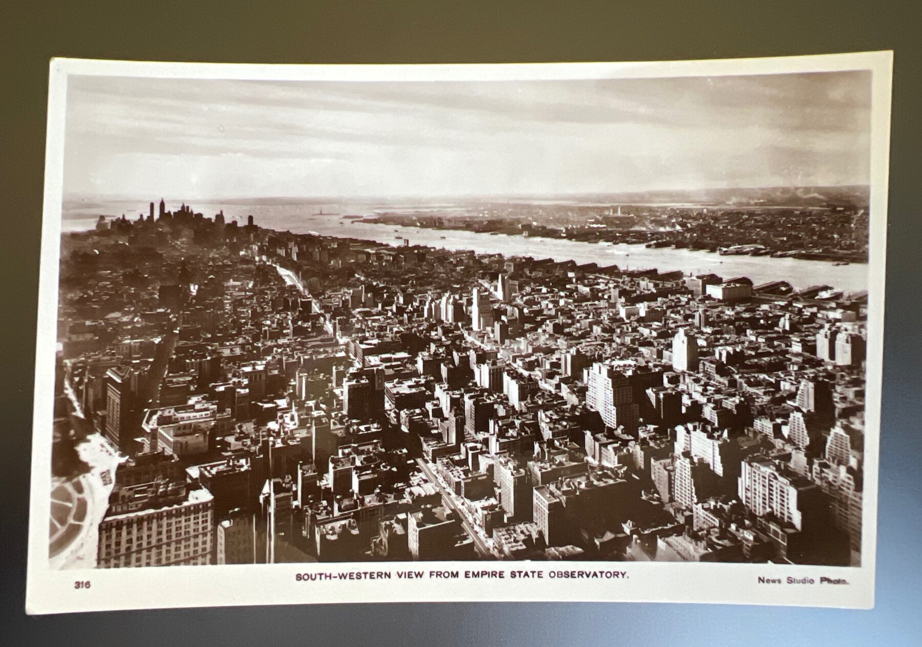 Empire State Observatory South-Western View New York City Real Photo 1931