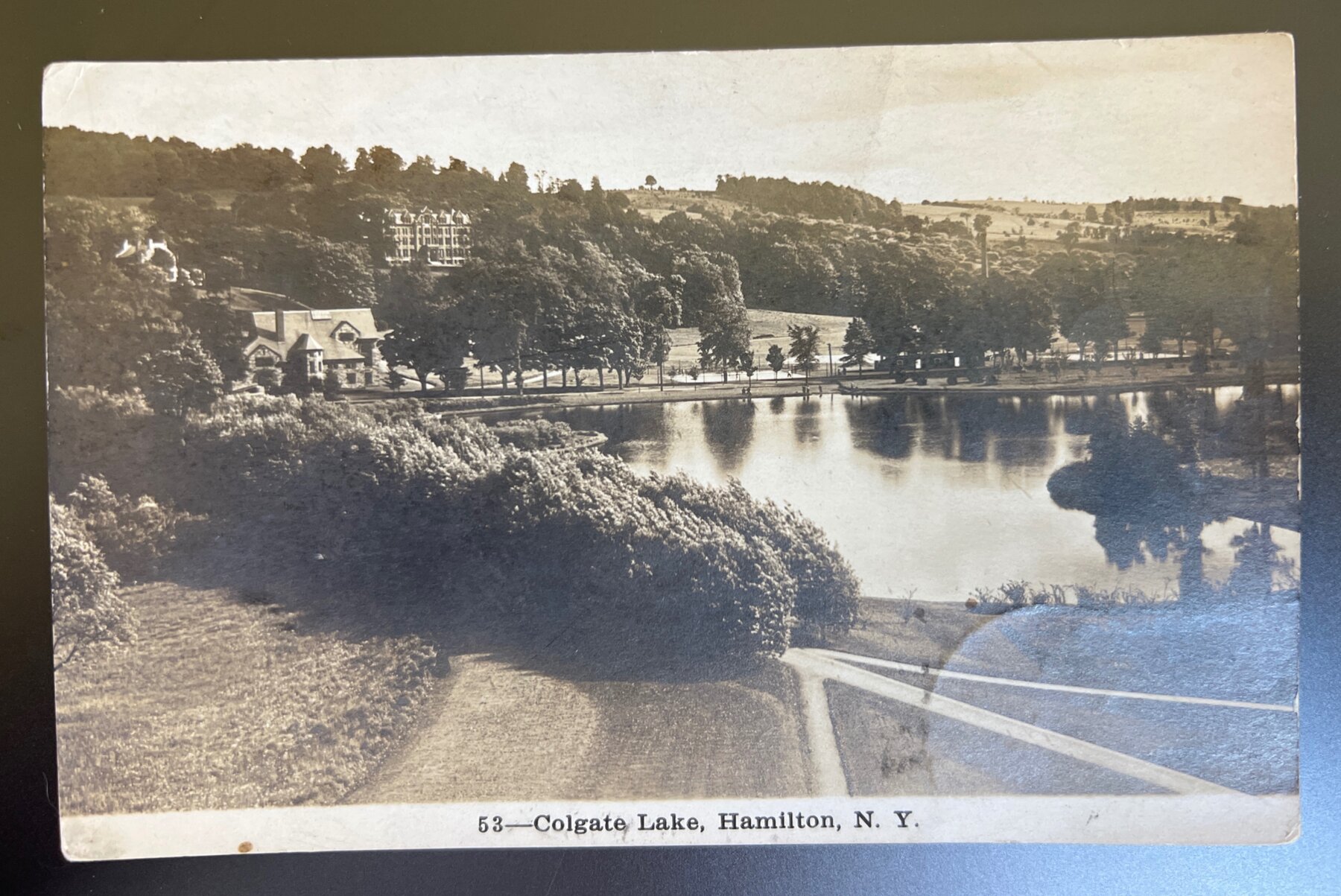 Colgate Lake Hamilton New York Colgate University Real Photo Postcard 1910