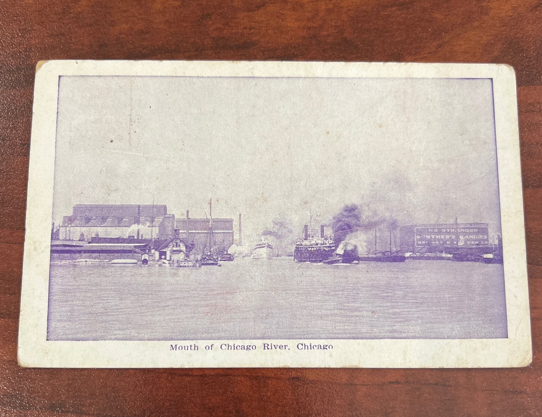 Mouth of Chicago River Chicago Illinois Industrial Postcard 1909