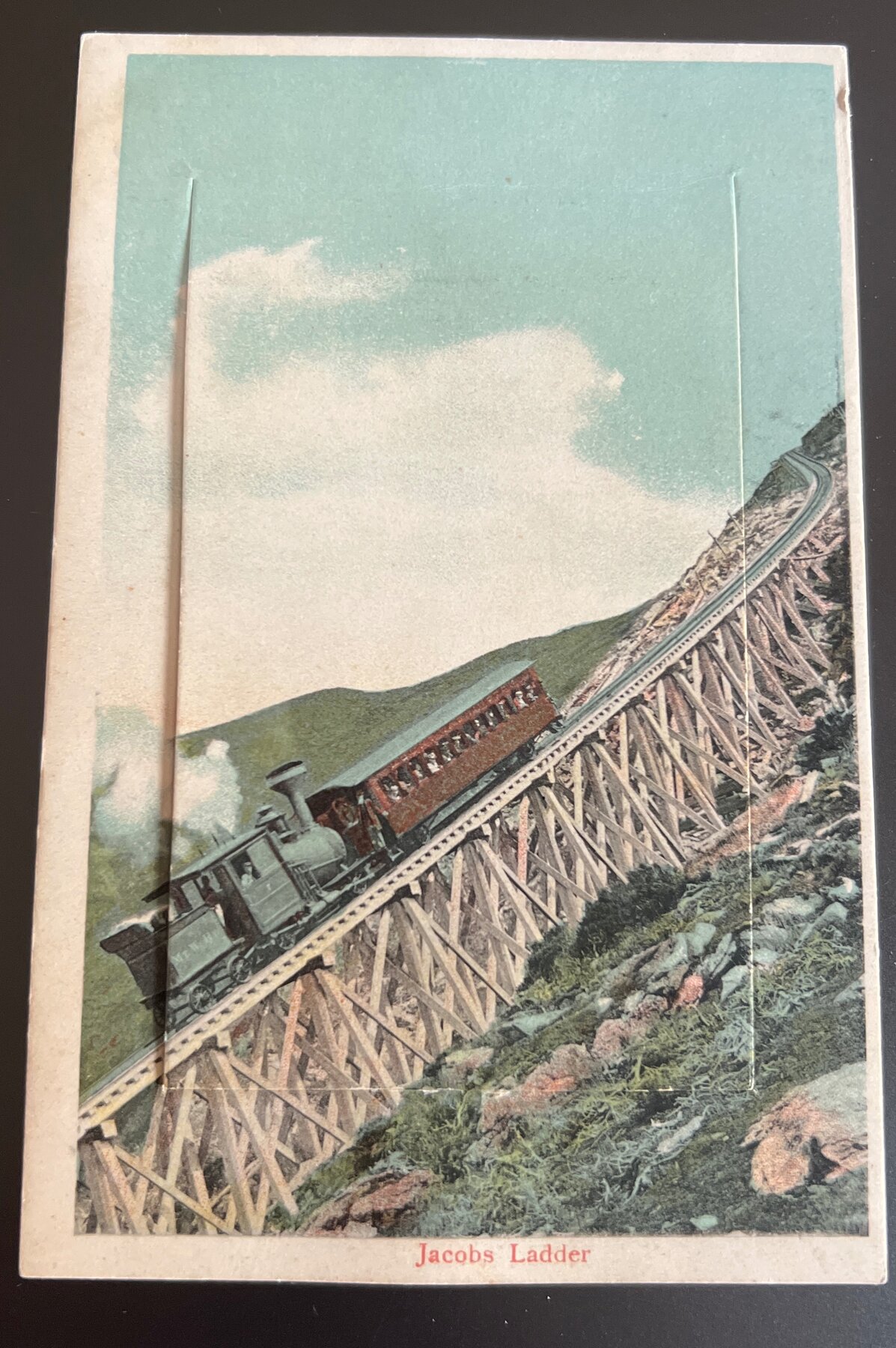 Postcard 1905 Jacobs Ladder Mt Washington Cog Railway NH Accordion Leporello