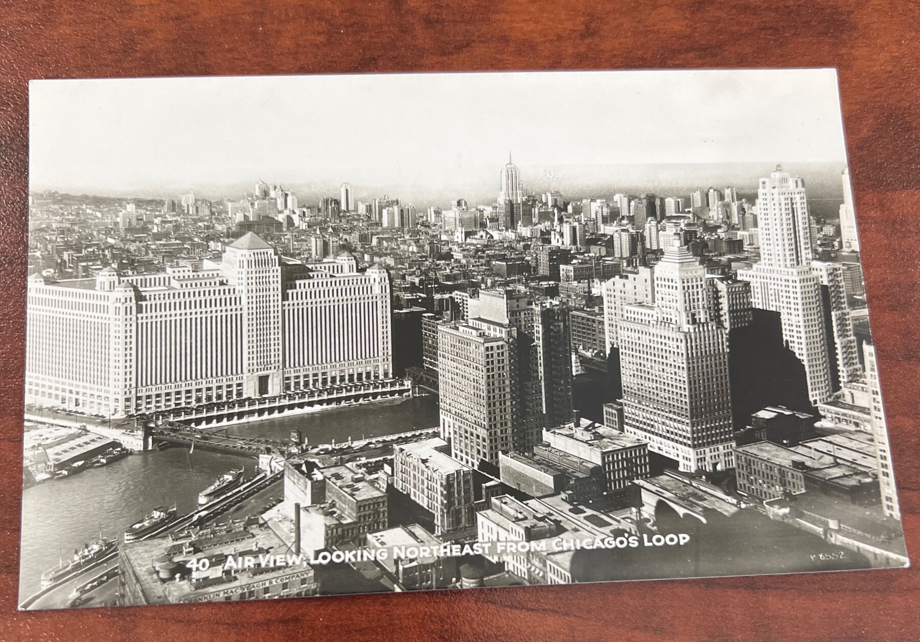 Air View Chicago Loop Skyline World Fair 1933 Official Postcard