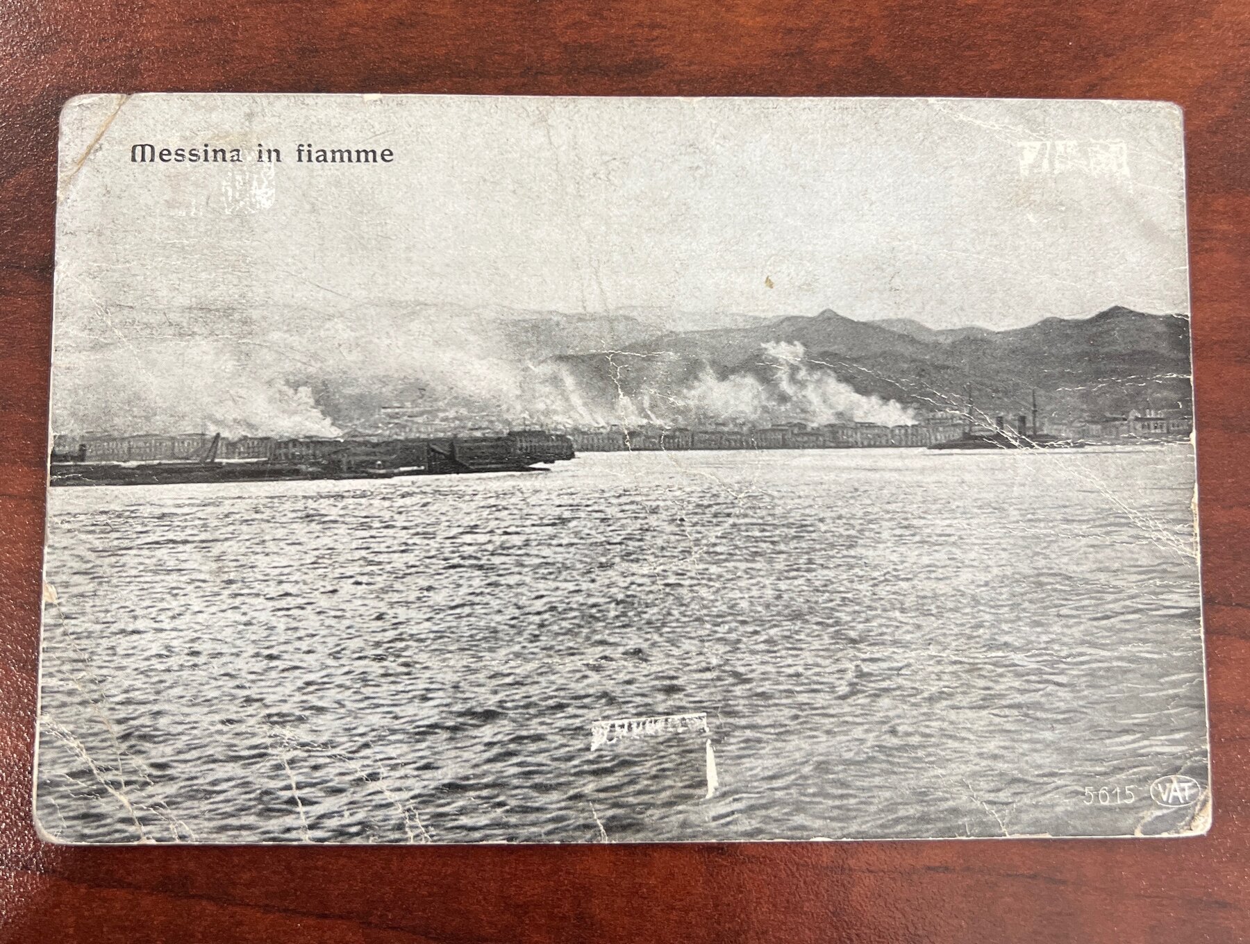 Messina in Fiamme Sicily Italy Earthquake Disaster Postcard 1909