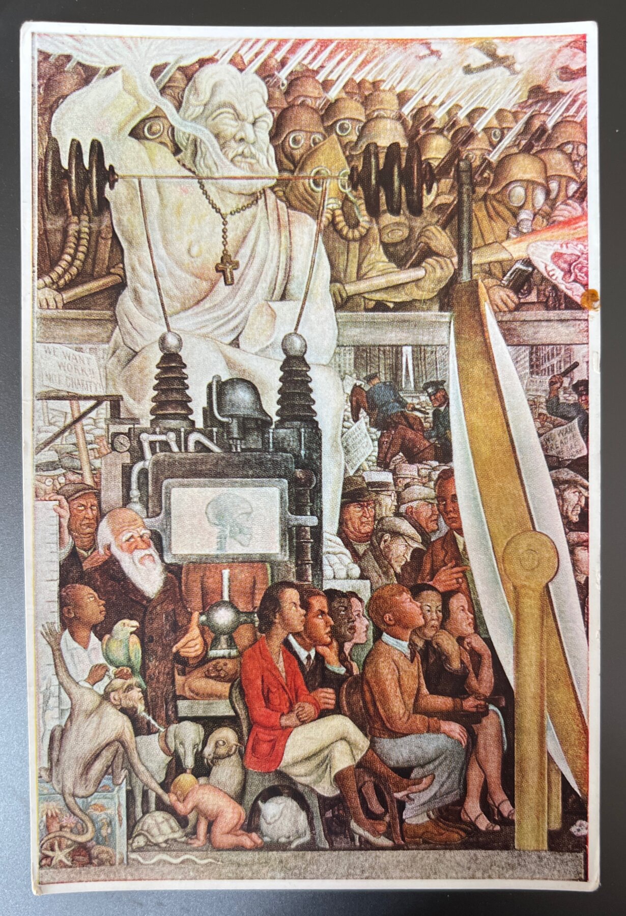 Diego Rivera Grand Mural Palacio de Bellas Artes Mexico Postcard 1937
