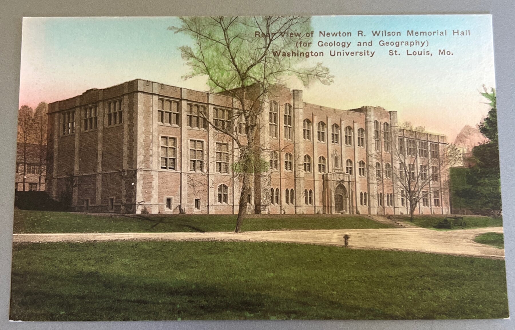 Postcard 1910s Washington University Newton Wilson Hall St Louis MO Hand-Colored