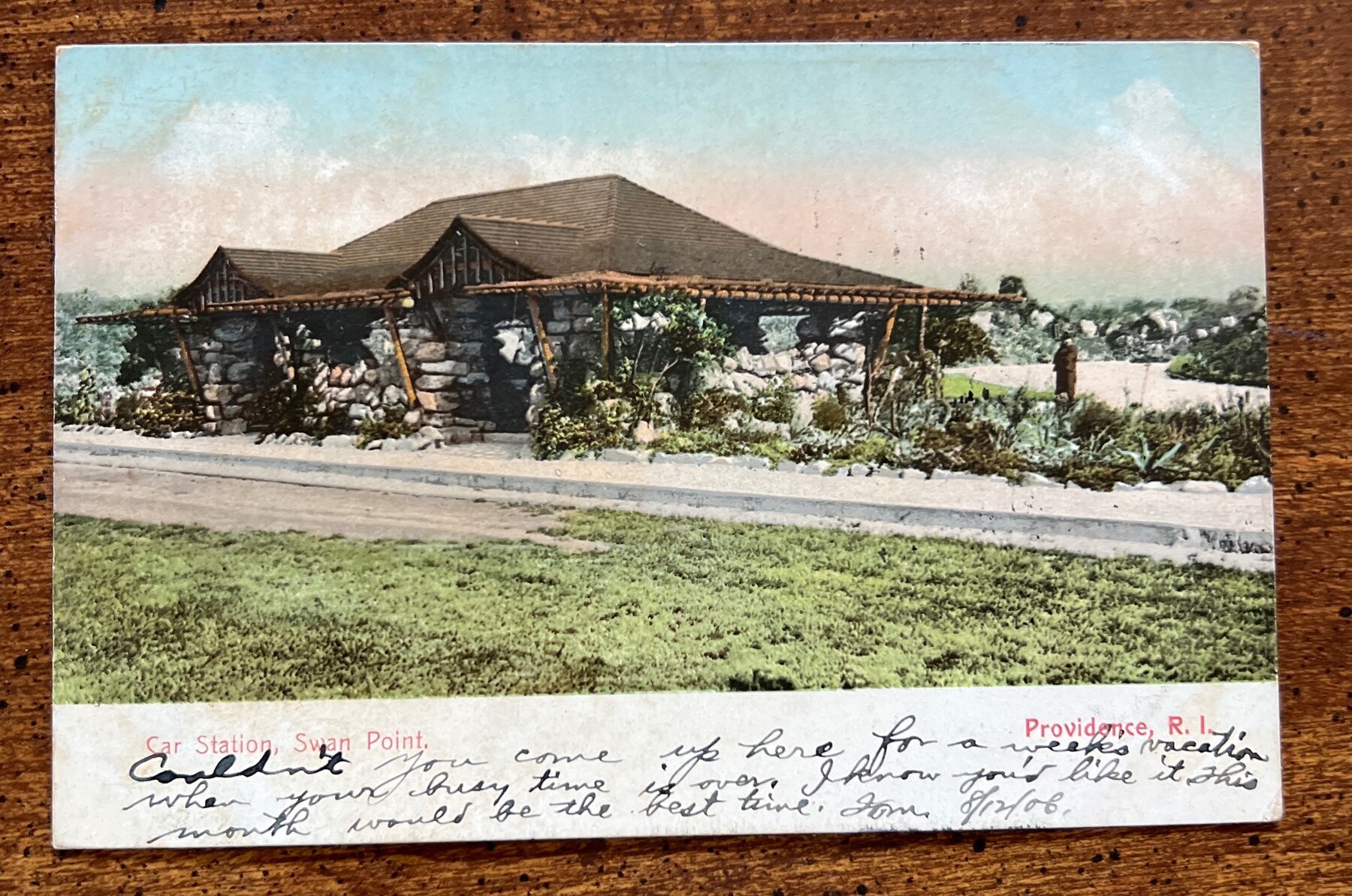 Swan Point Car Station Providence Rhode Island Postcard 1906