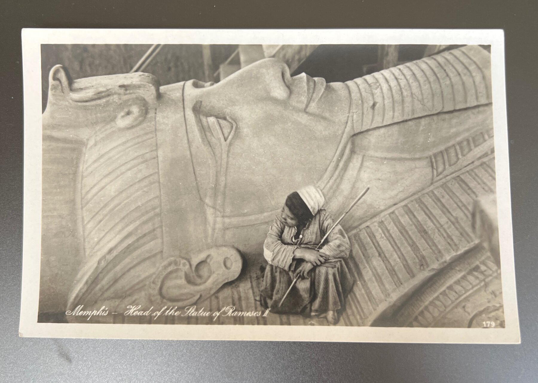 Memphis Head Statue Rameses II Egypt Lehnert Landrock Postcard 1925