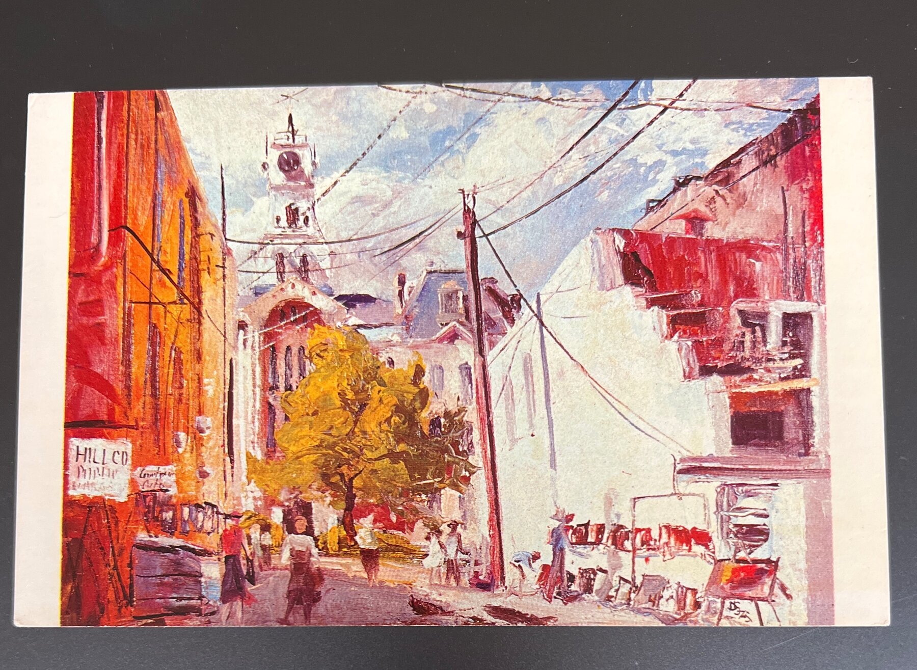 Bond's Alley Art Craft Show Hillsboro Texas Painting Postcard 1965