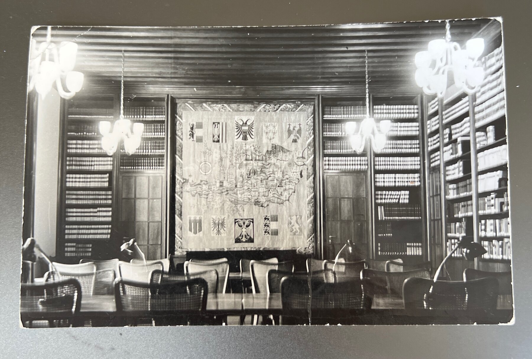 Austrian Cultural Institute Library Reading Room Rome Italy Postcard 1966