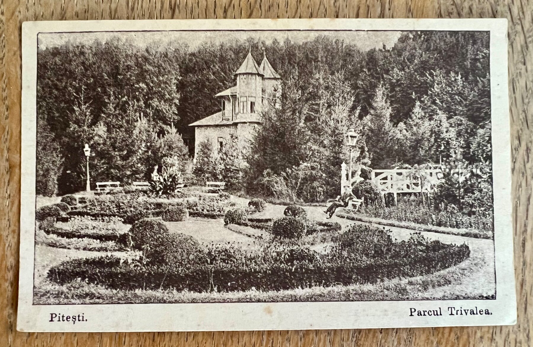 Pitesti Romania Parcul Trivalea Park WWI Military Mail Postcard 1916