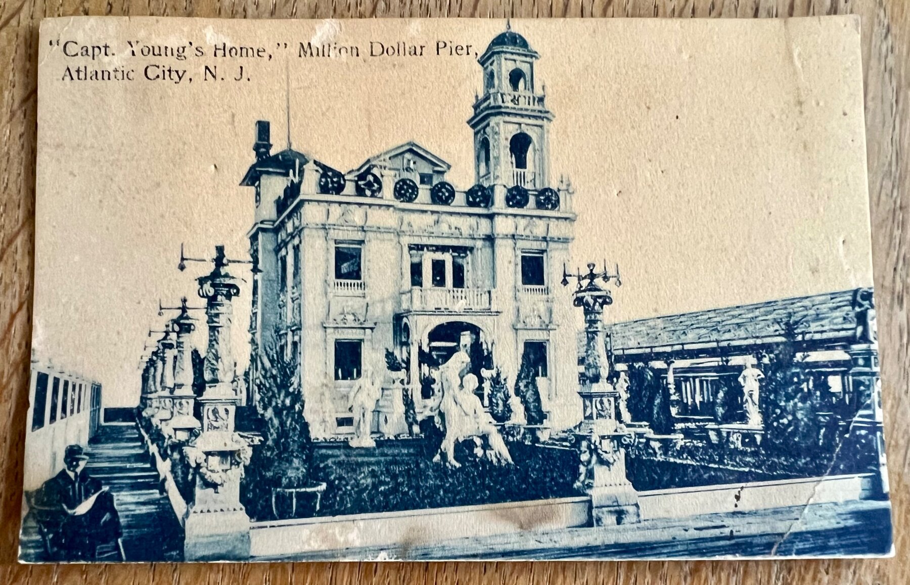 Capt. Young's Home Million Dollar Pier Atlantic City NJ Postcard 1911