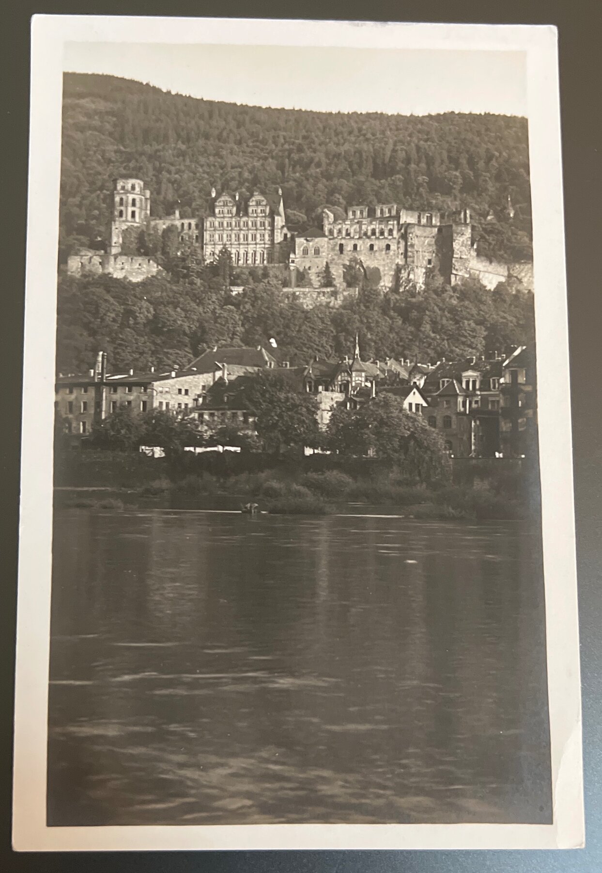 Postcard 1920s Heidelberg Castle & Neckar River RPPC Rolf Kellner Germany