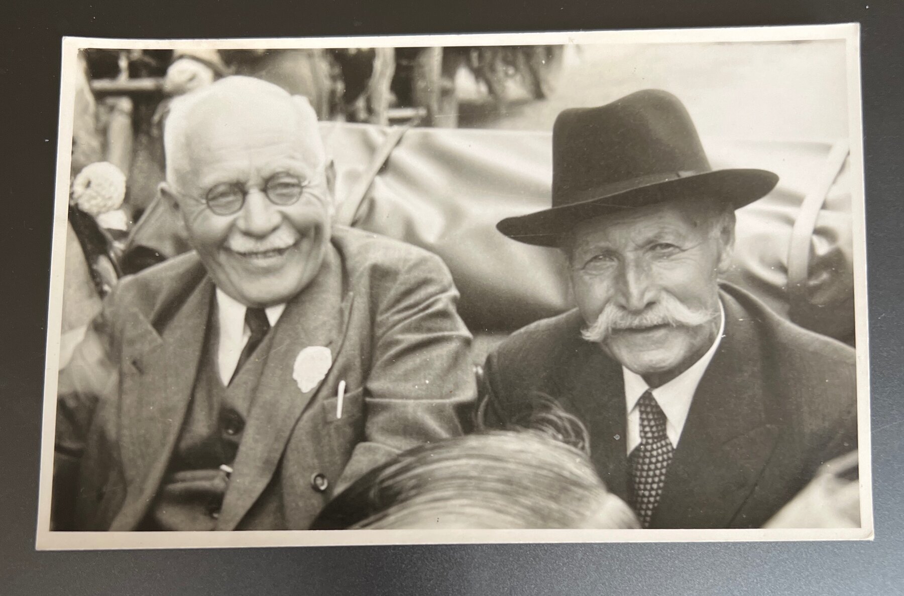 Two Dignitaries at Public Event Germany Real Photo Postcard c.1930