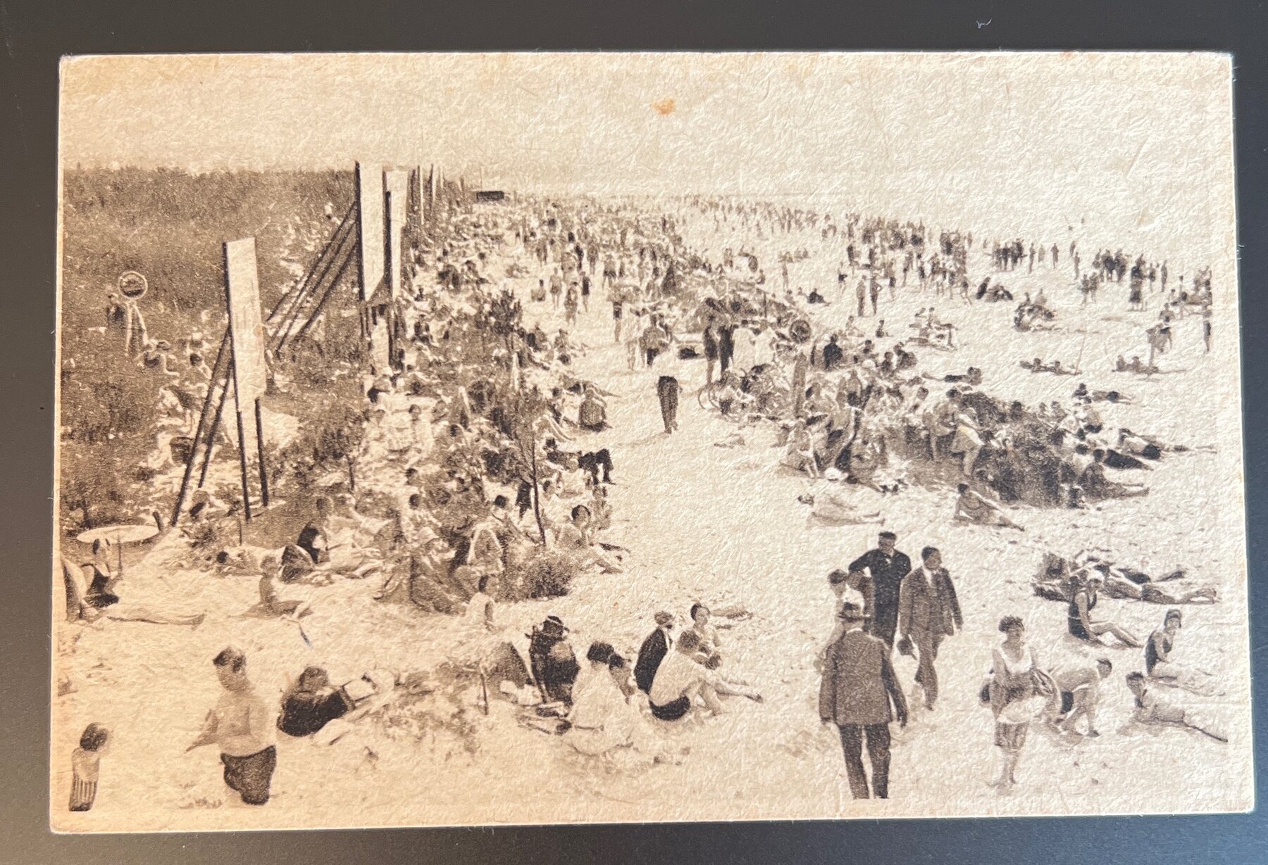 Postcard 1920s Pirita Beach Estonia RPPC Crowded Bathers Foto K. Akel Nr. 23