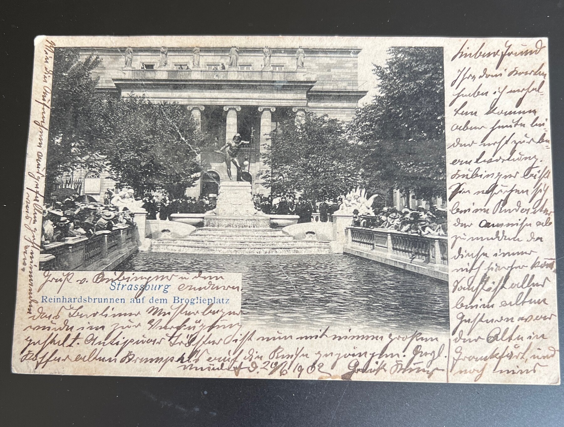 Strassburg Reinhardsbrunnen Broglieplatz Alsace Germany Postcard 1902