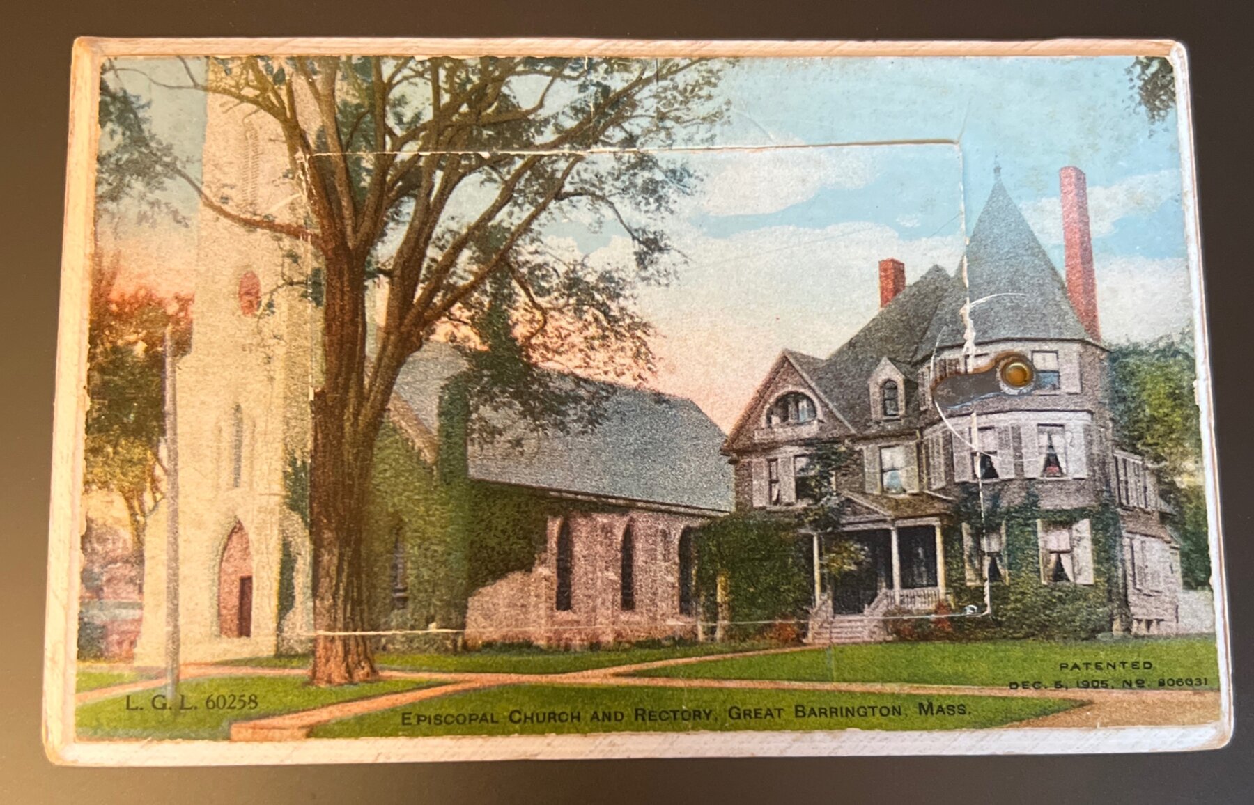 Postcard c1906 Great Barrington MA Episcopal Church Rectory Embossed Color