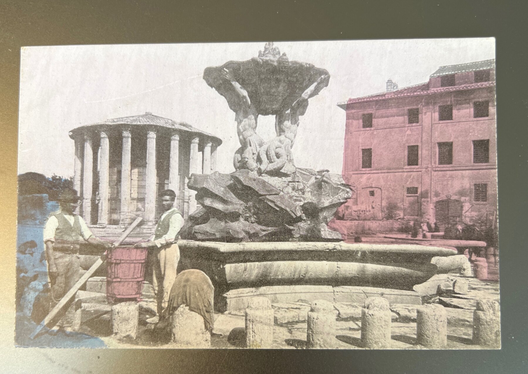 Temple of Hercules Triton Fountain Rome Italy Postcard 1905