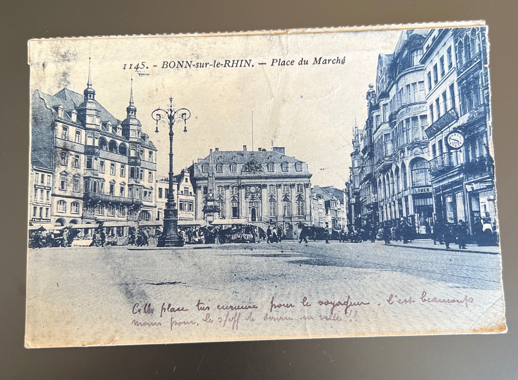 Bonn-sur-le-Rhin Place du Marché French Occupation Postcard 1924