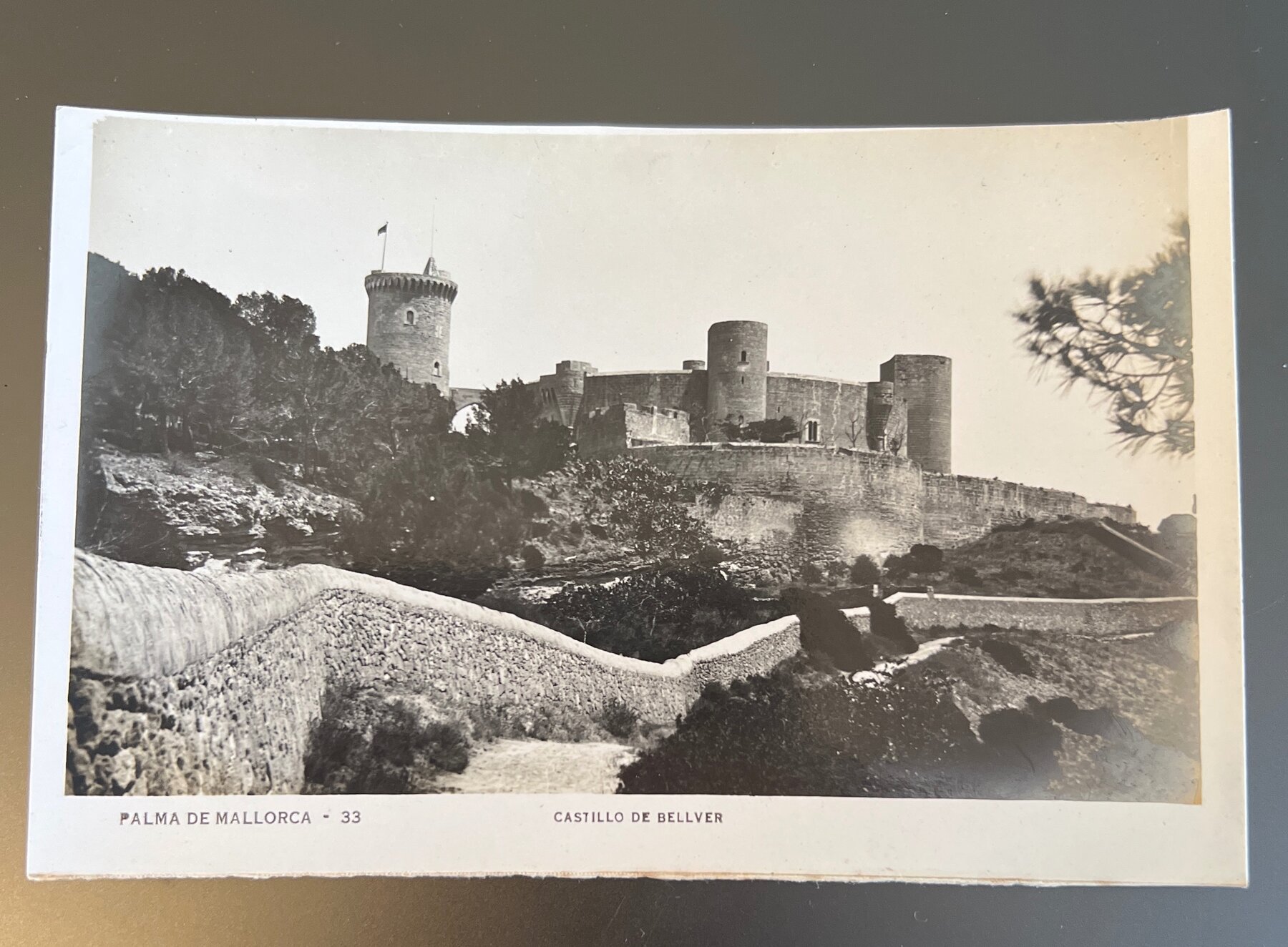 Castillo de Bellver Circular Gothic Castle Palma Mallorca RPPC Postcard 1925