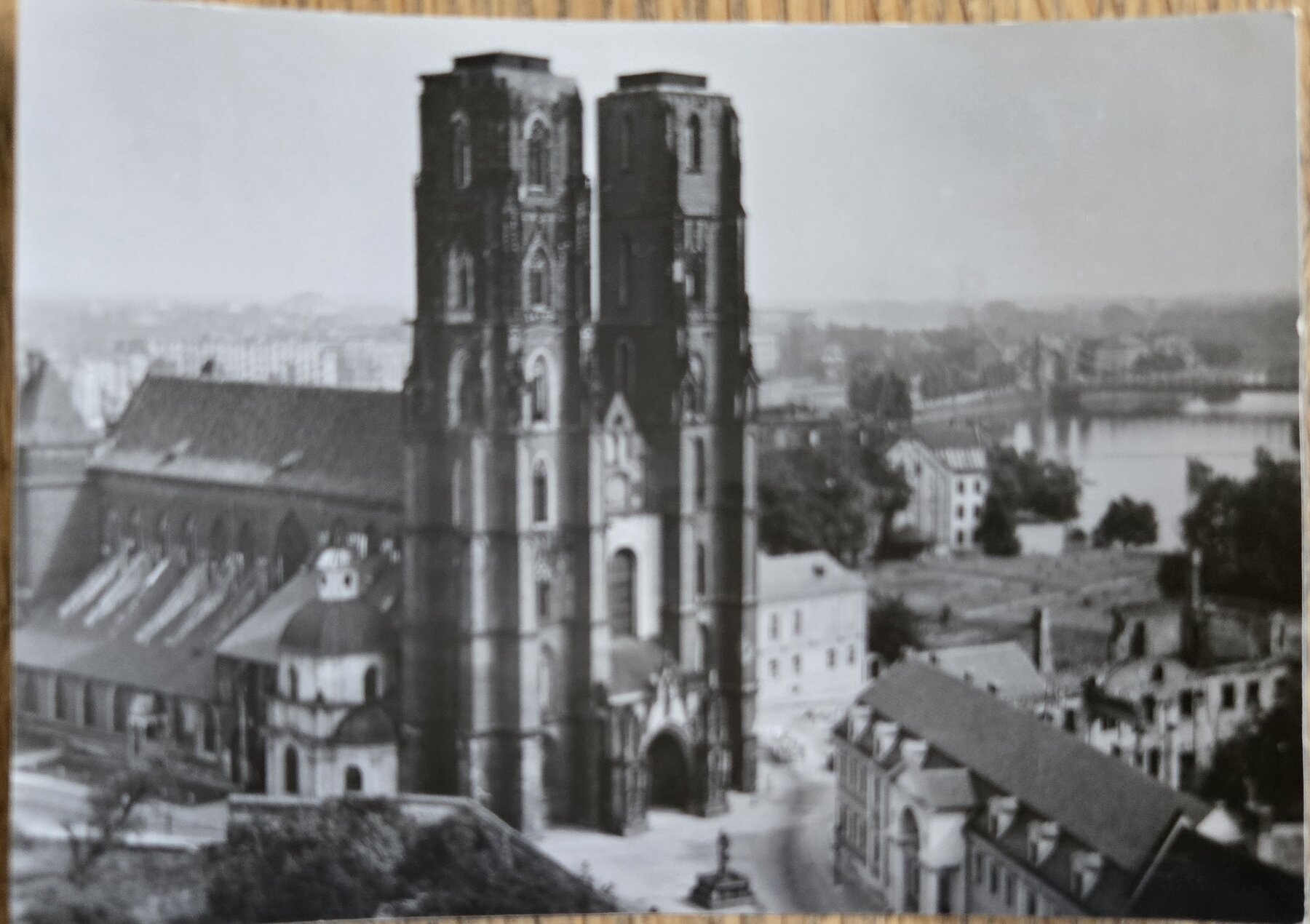 Wroclaw Cathedral Widok z Katedra Poland Ruch Postcard 1958