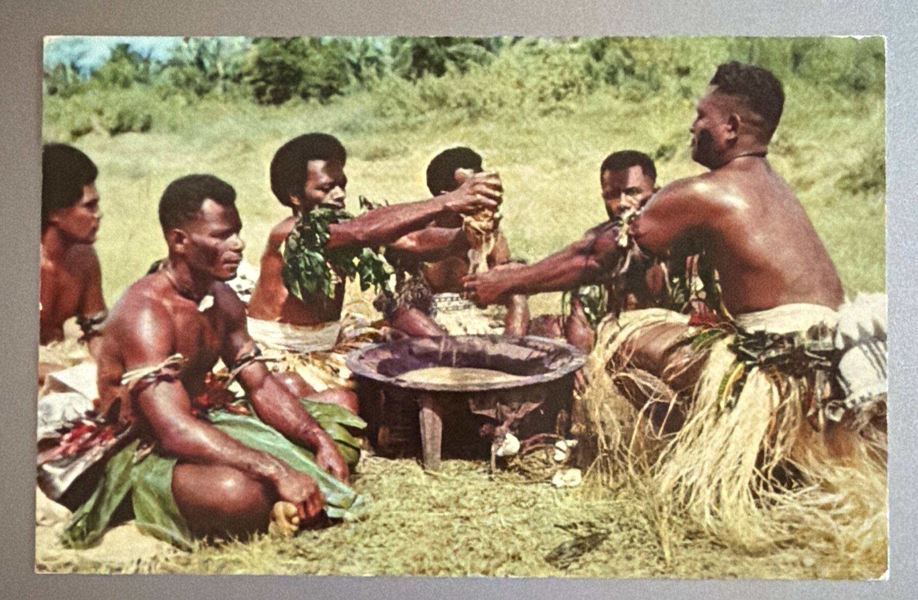 Postcard 1960s Chrome Fiji Yanqona Kava Ceremony Cultural Pacific Stinson