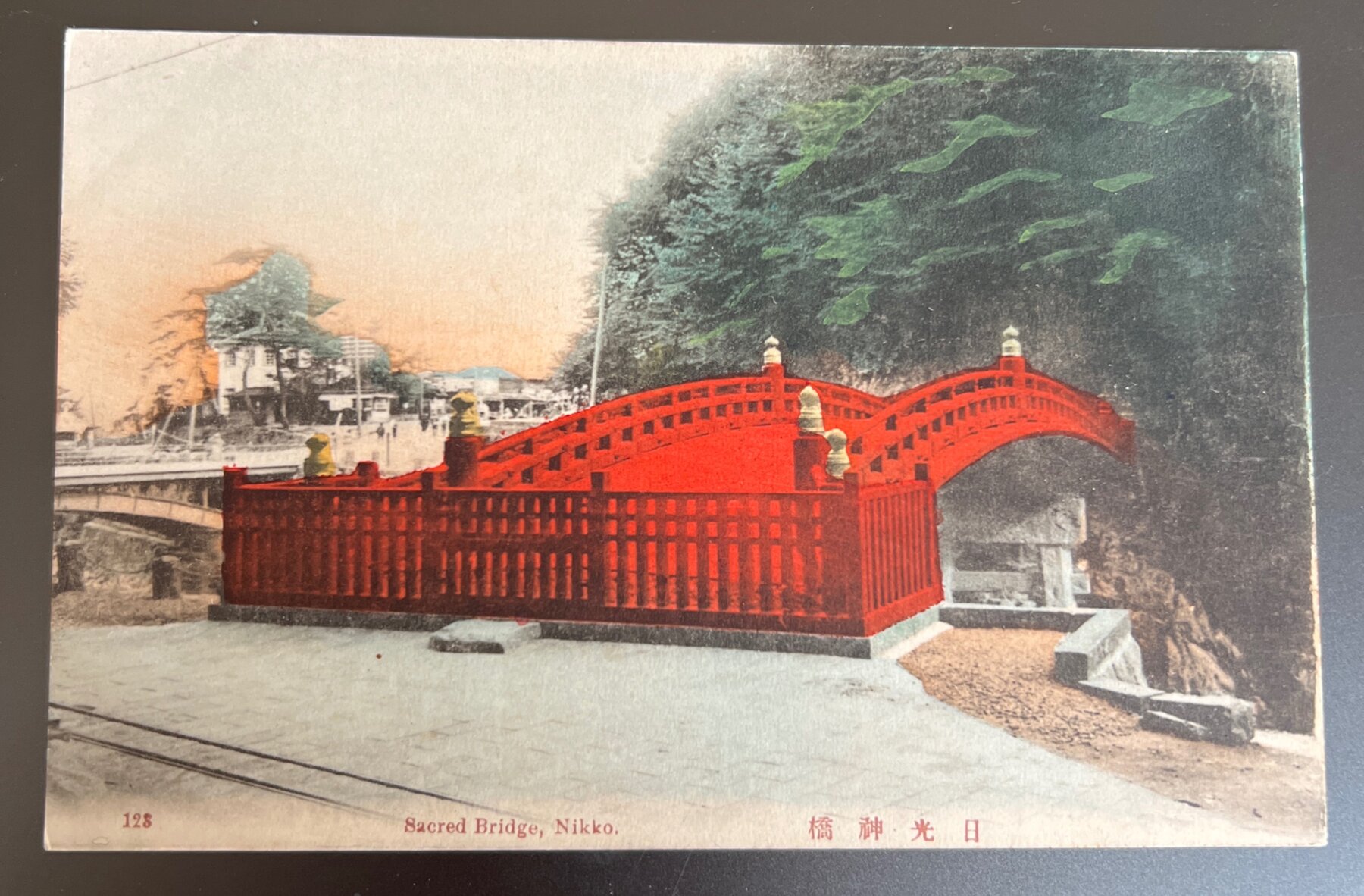 Sacred Bridge Shinkyo Nikko Japan Hand-Colored Postcard 1910