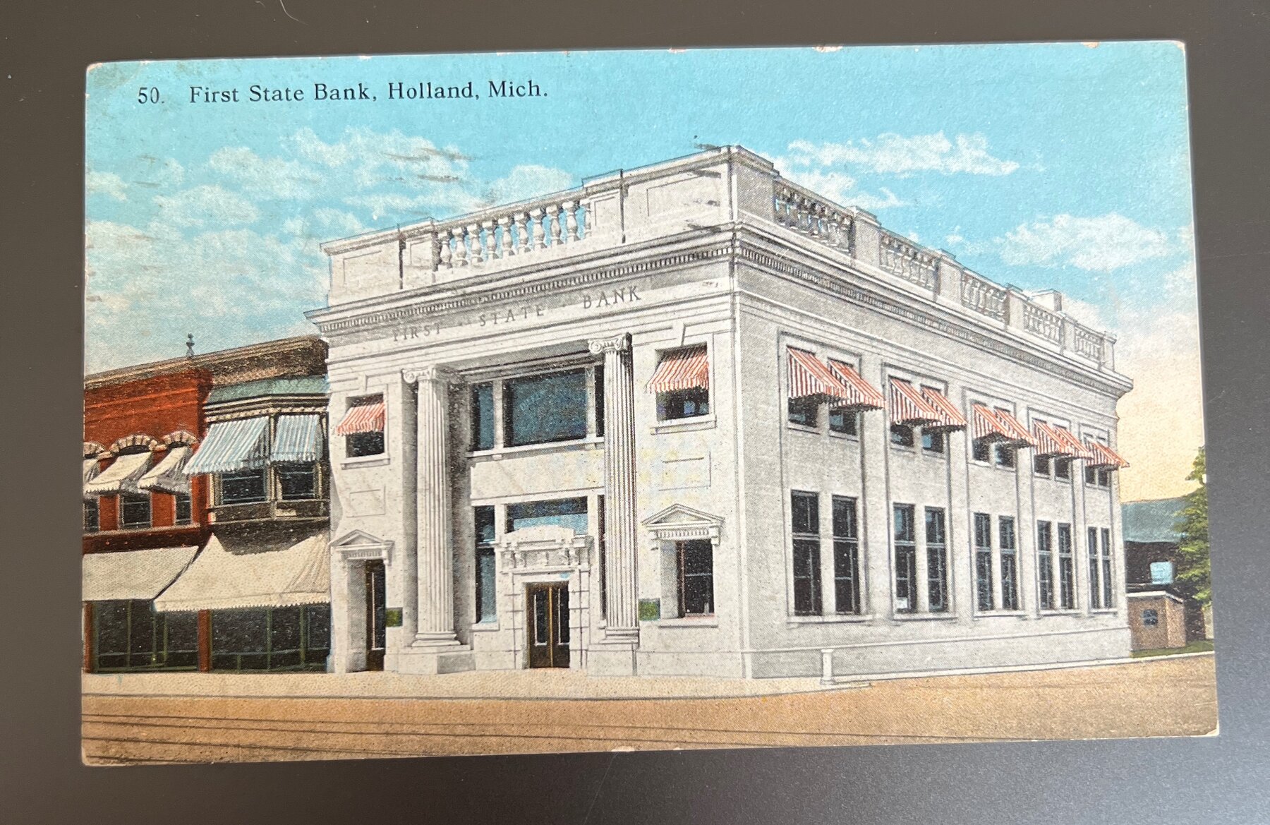 First State Bank Holland Michigan Neoclassical Postcard 1925