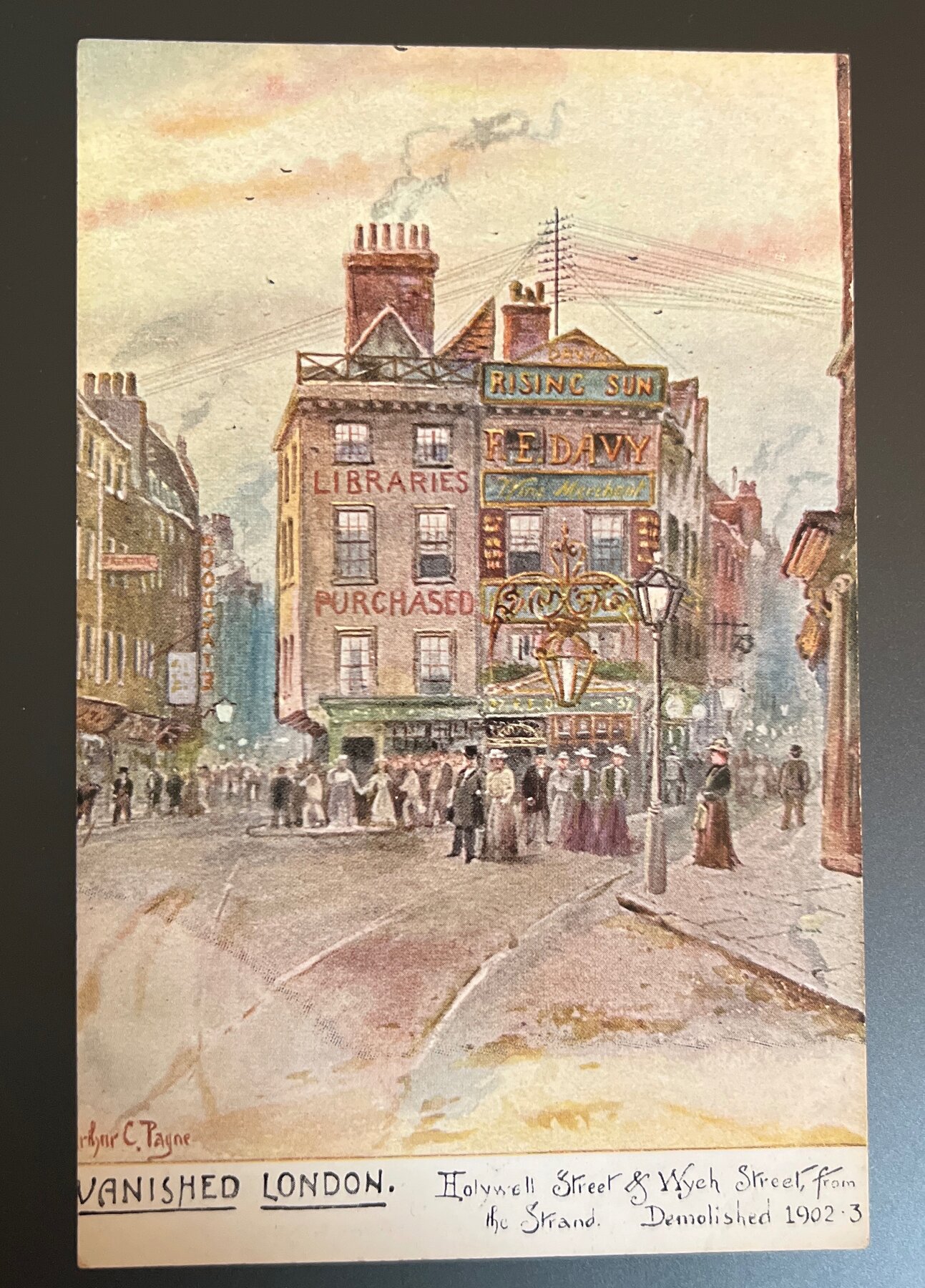 Postcard 1902 Vanished London Holywell Wych Street Strand Hildesheimer Art