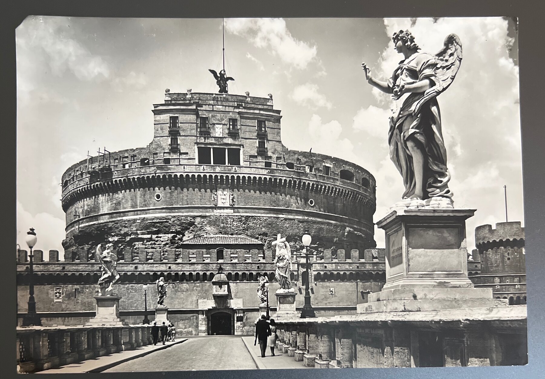 Postcard 1950s Rome Castel Sant'Angelo Ponte Elio RPPC Rotalfoto Italy Photo