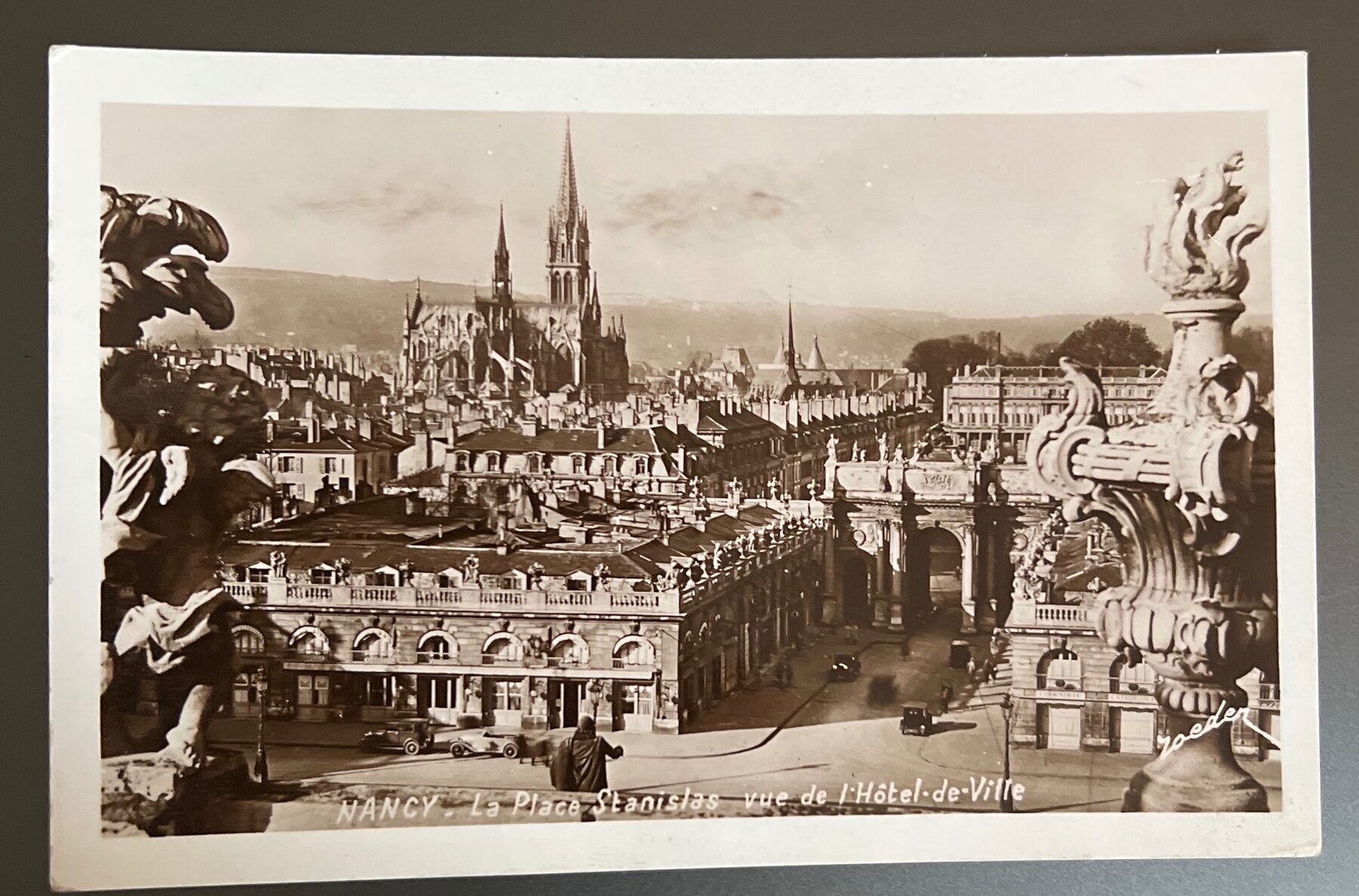 Postcard Nancy Place Stanislas Hotel de Ville France RPPC Roeder c.1930s