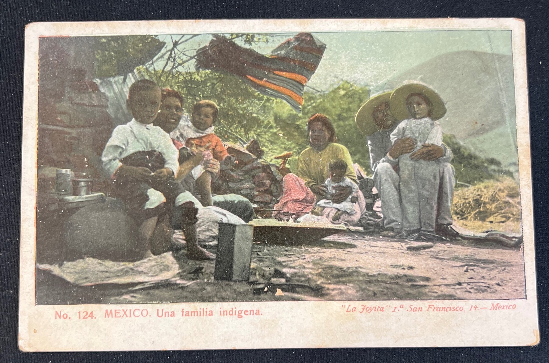 Postcard 1900s Mexico Una Familia Indigena Indigenous Family Pre-Linen La Joyita