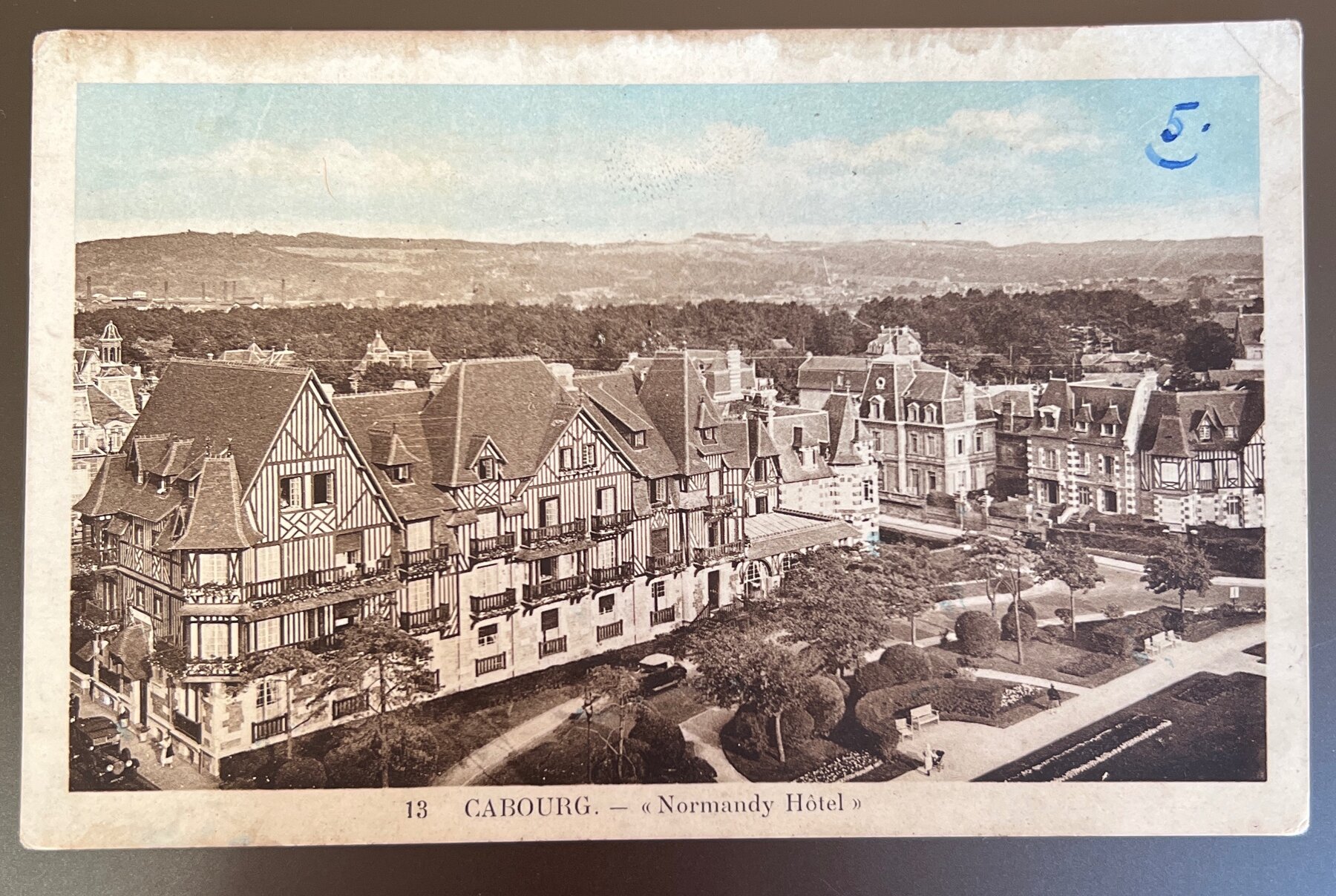 Postcard 1930s Cabourg Normandy Hotel France Color Used German Message