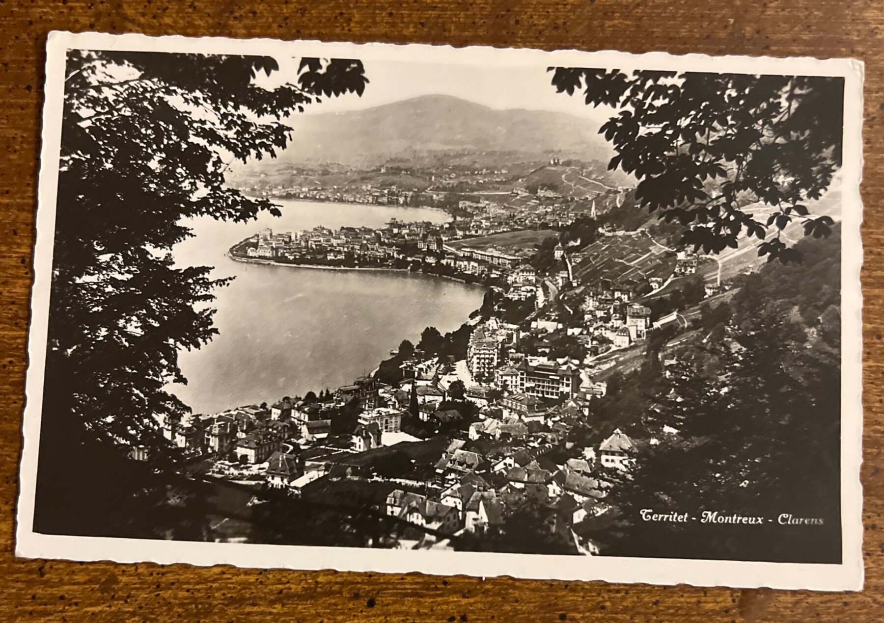 Territet Montreux Clarens Lake Geneva Switzerland Postcard 1932