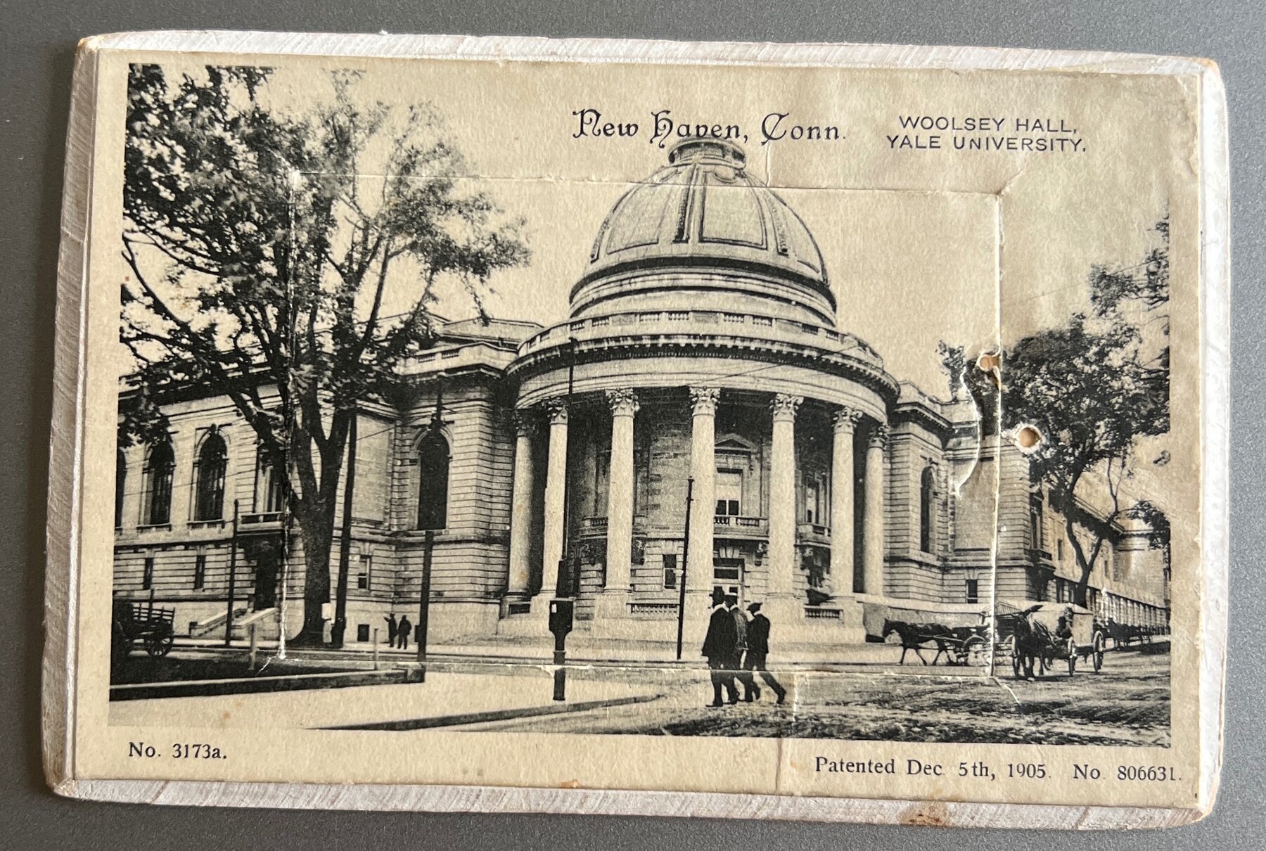Postcard c1906 New Haven CT Yale University Woolsey Hall Souvenir Mail Card
