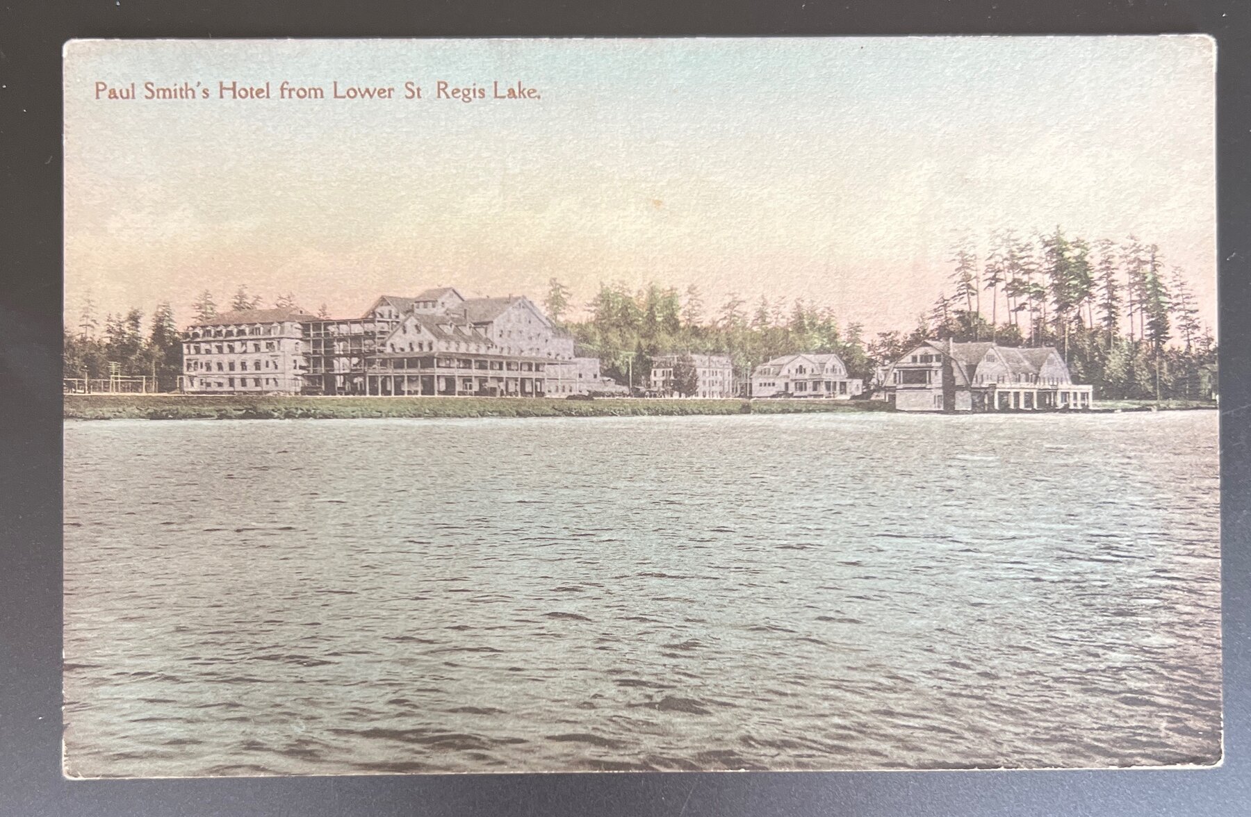 Hand-Colored Paul Smiths Hotel Lower St Regis Lake Adirondacks NY Postcard c1905