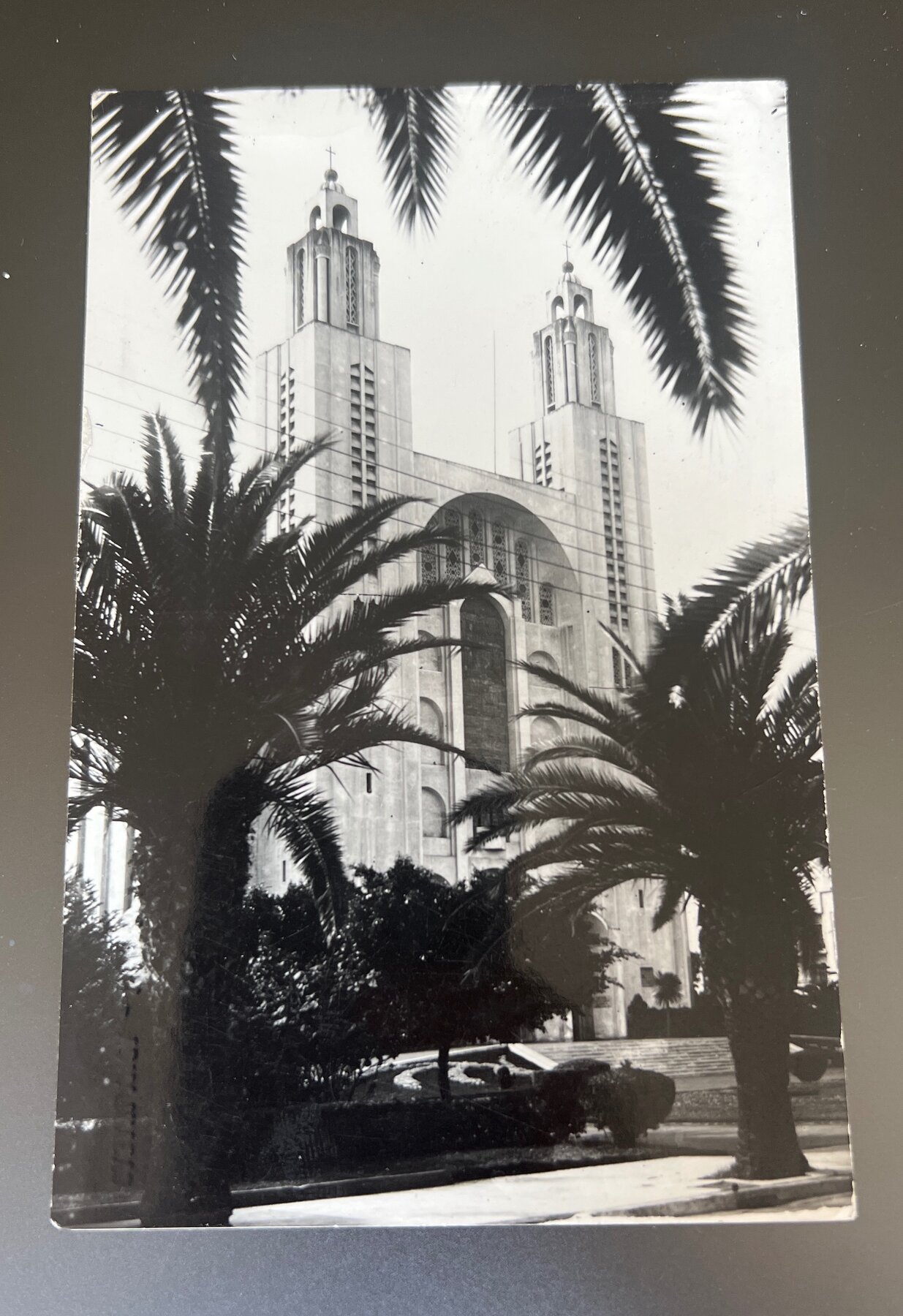 RPPC Casablanca Cathedral La Cathedrale Morocco French Colonial Postcard 1930s