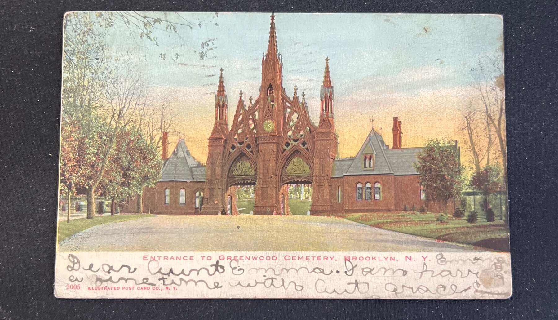 Greenwood Cemetery Gateway Brooklyn New York Postcard 1908