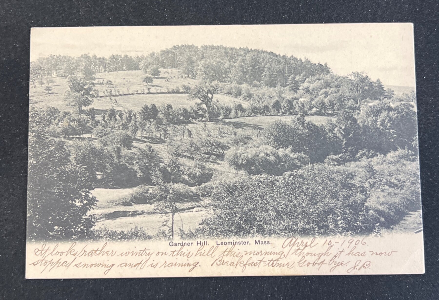 Gardner Hill Leominster Massachusetts New England Postcard 1906