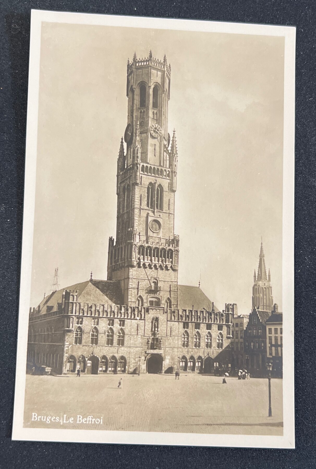 Bruges Belfry Beffroi Belgium Markt Medieval Tower Postcard 1920s