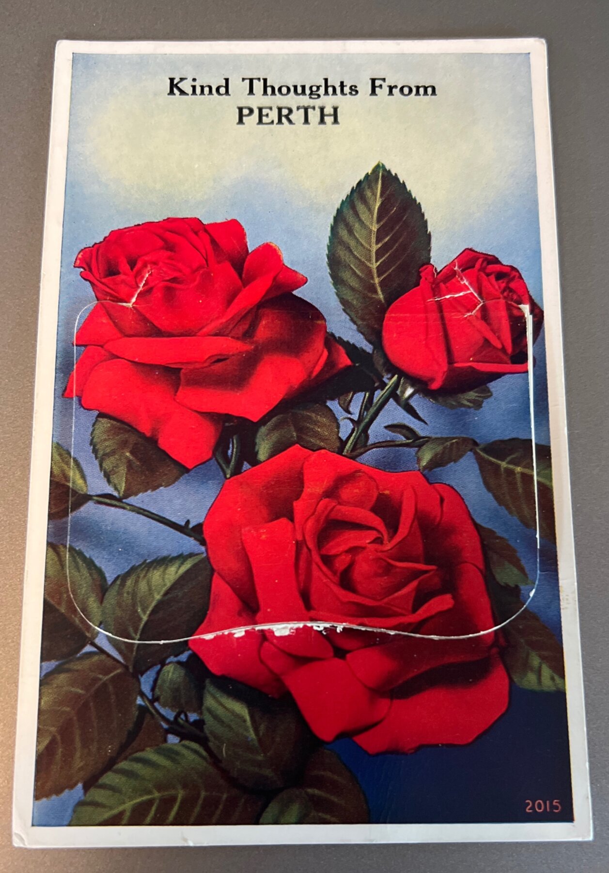 Postcard 1955 Perth Scotland Kind Thoughts Roses Mailing Novelty Pullout