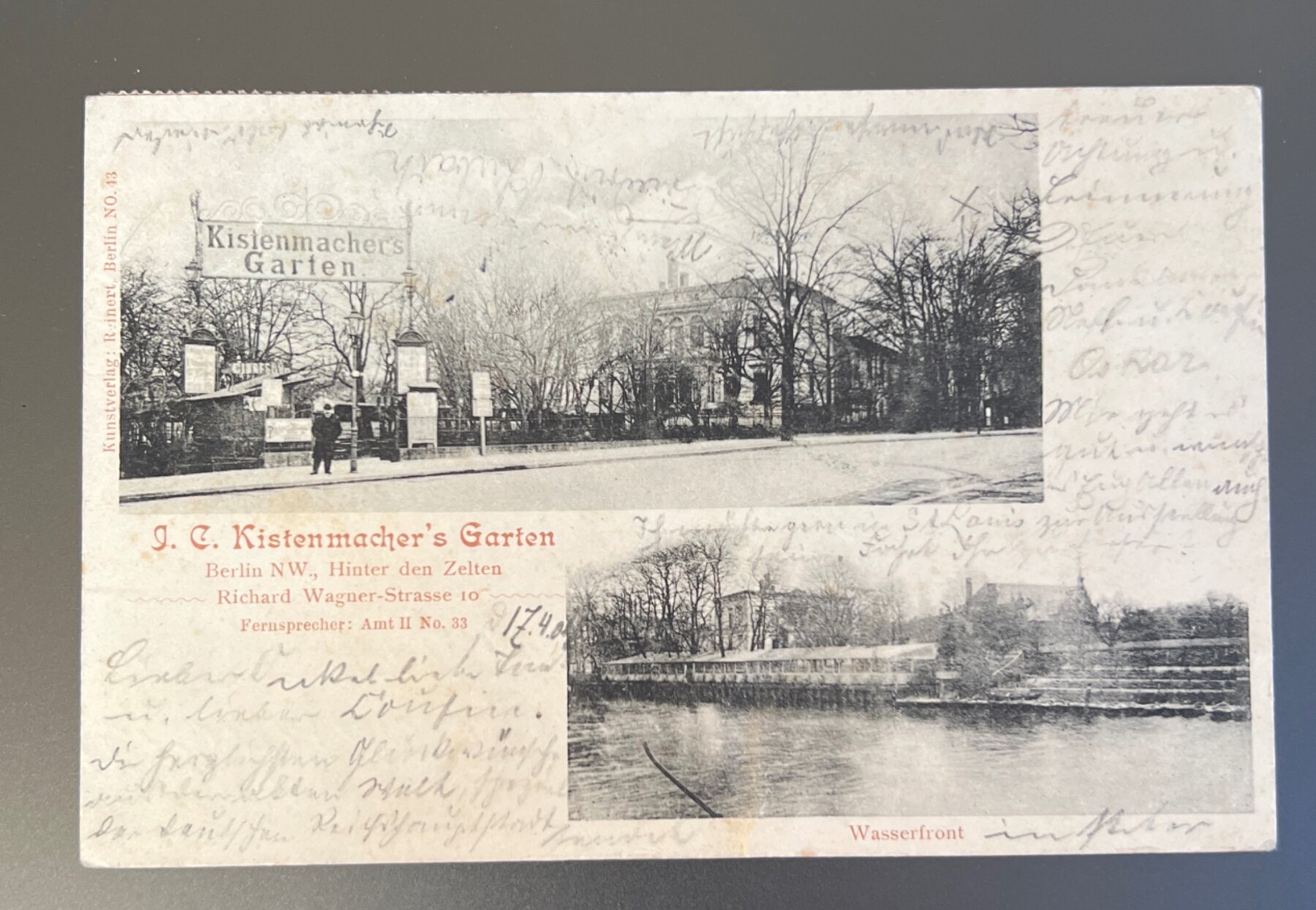 Kistenmacher Garten Berlin Beer Garden Tiergarten Postcard 1904