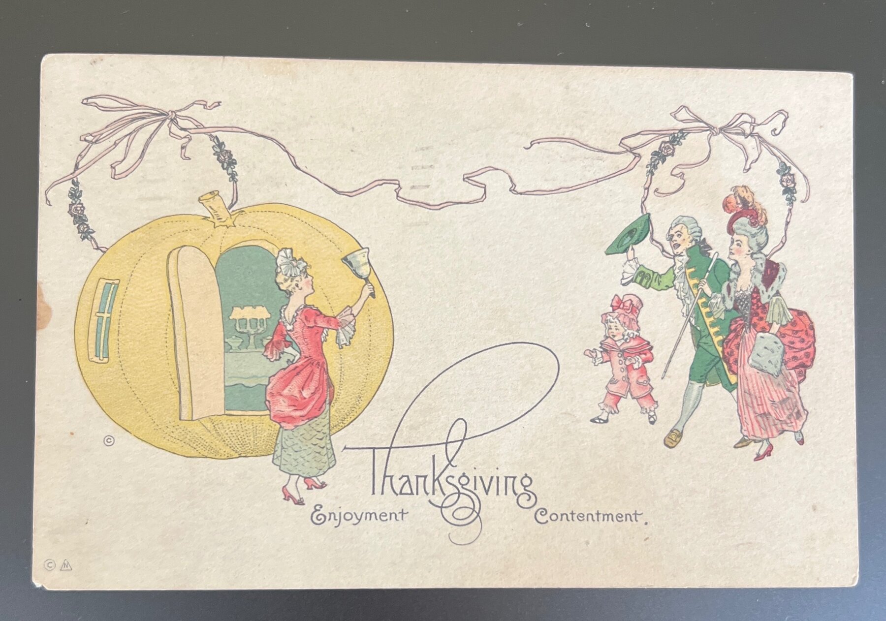1910s Thanksgiving Pumpkin Fantasy Postcard Washington DC Local Mail Kolhos