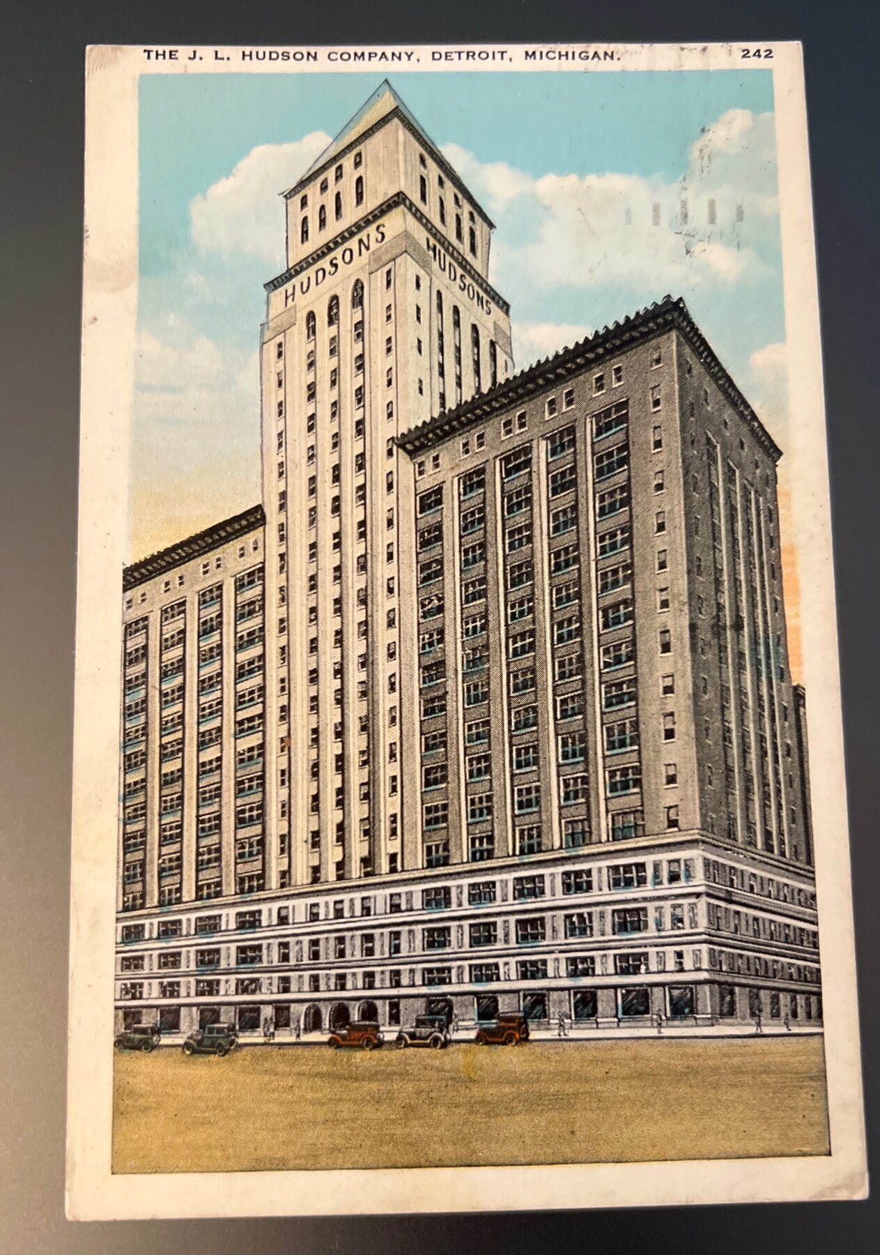 Postcard 1930 J.L. Hudson Company Detroit Michigan Department Store Linen