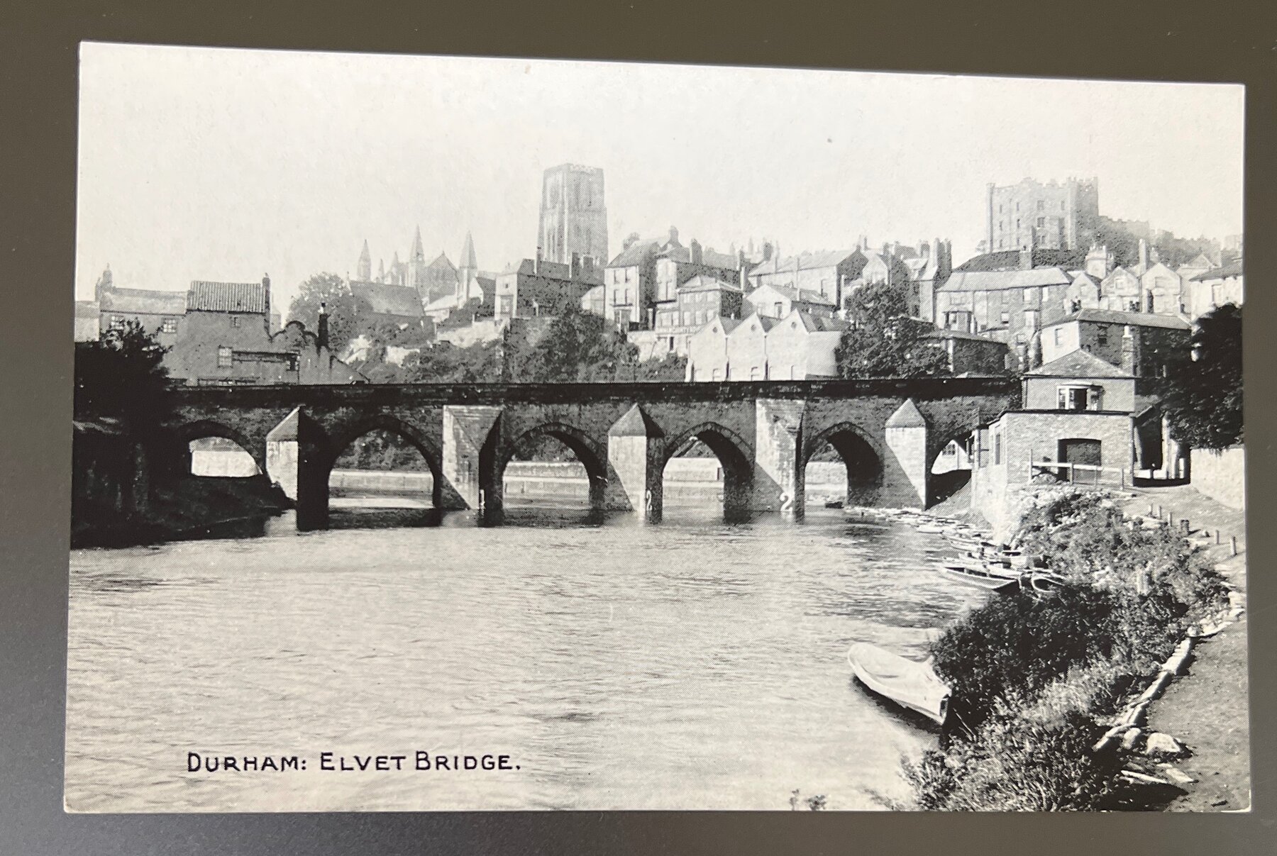 Postcard Durham Elvet Bridge England UK Real Photo c1910 Cathedral View