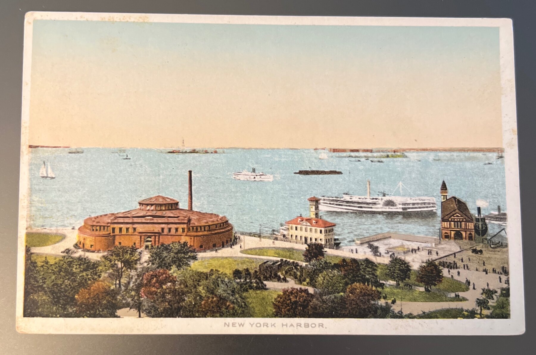 Postcard c1901 New York Harbor Battery Park Photochrome G&S UNICO Unused