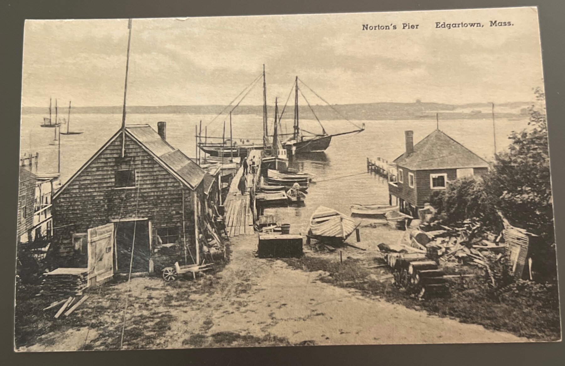 Postcard 1900s Norton's Pier Edgartown Martha's Vineyard Mass Albertype