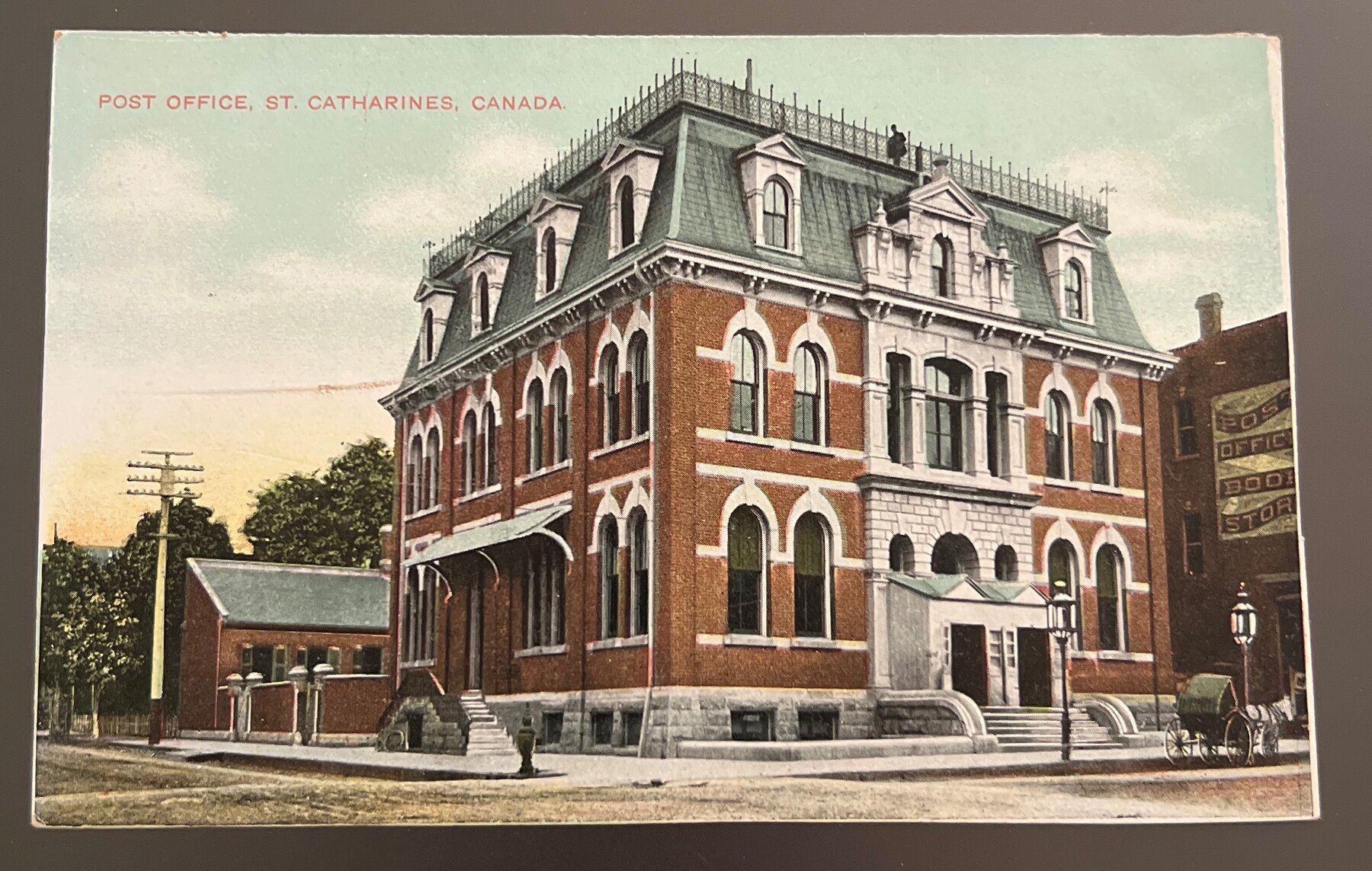 Postcard 1905 Post Office St. Catharines Ontario Canada Souvenir Mailing Card