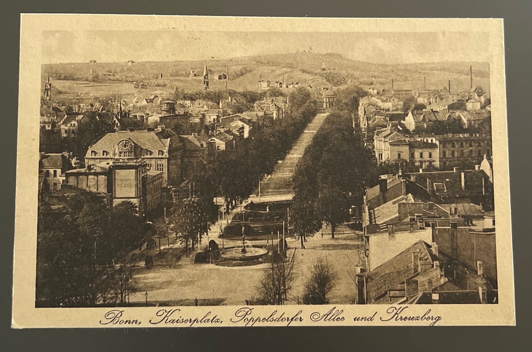 Postcard 1923 Bonn Kaiserplatz Poppelsdorfer Allee Germany French Occupation FM